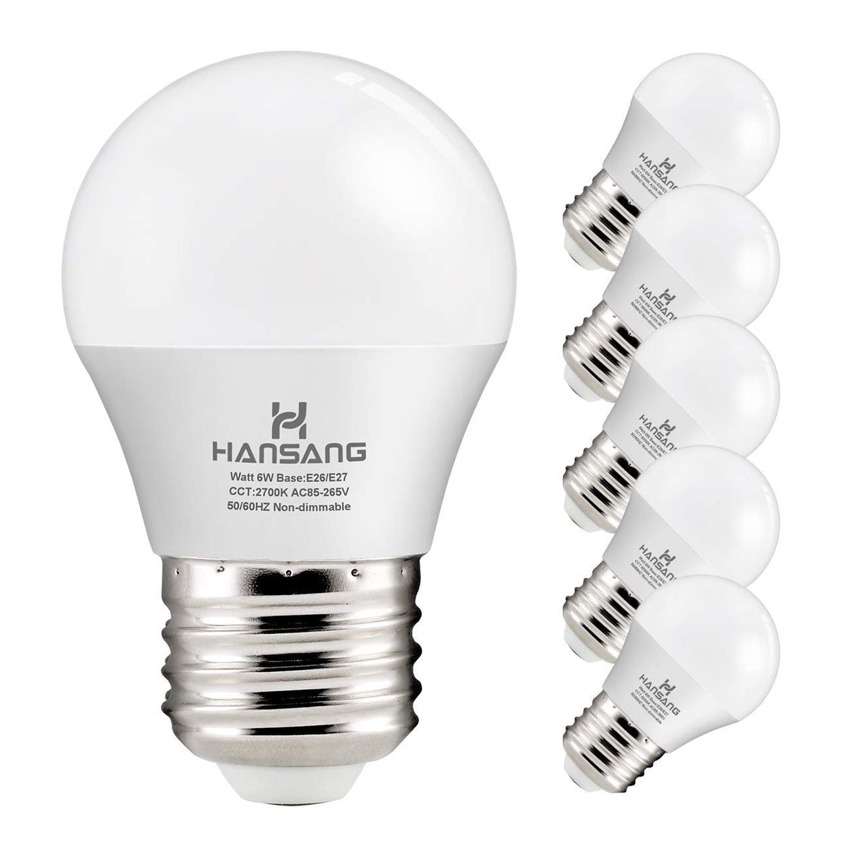 Hansang E26 Appliance Light Bulb, 2700K Warm White, 60 Watt Equivalent Small Light Bulb, E26 Led Bulb For Ceiling Fan, A15 Light