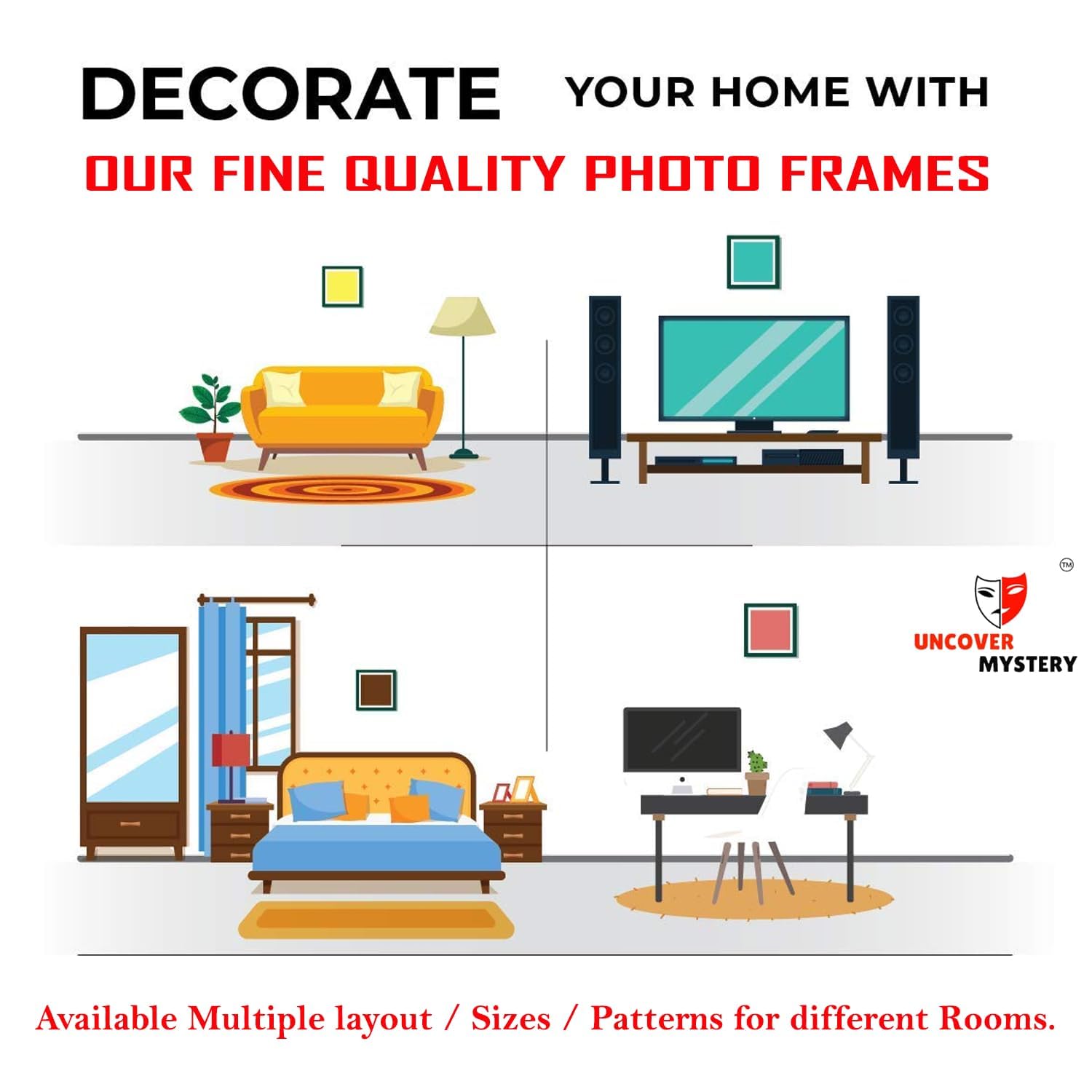 Uncover Mystery Abstract Acrylic Painting Print On Polyster Canvas Framed, Wall Art For Home, Office, Living Room Wall Decoratio