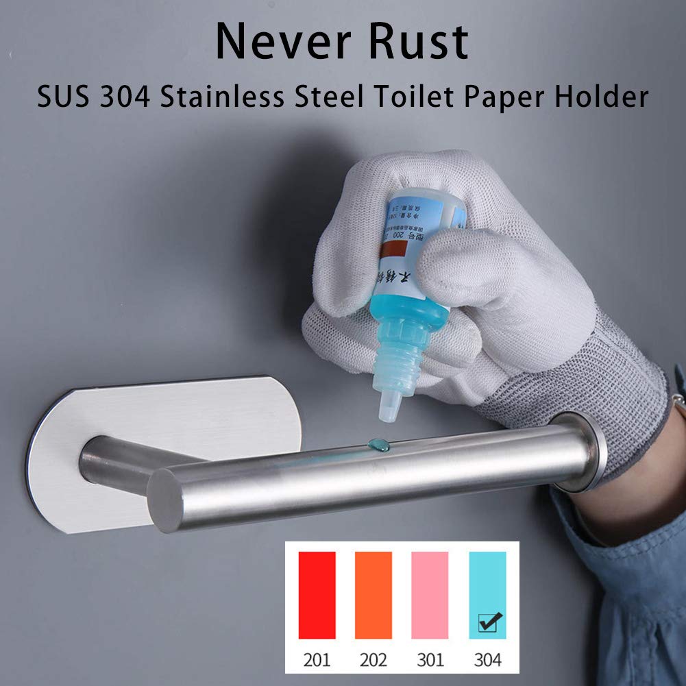 DGWHYC 3M Toilet Paper Holder no Drilling for Bathroom and Washroom  SUS304 Stainless Steel Brushed Nickel (Silver)  DG-TPA22