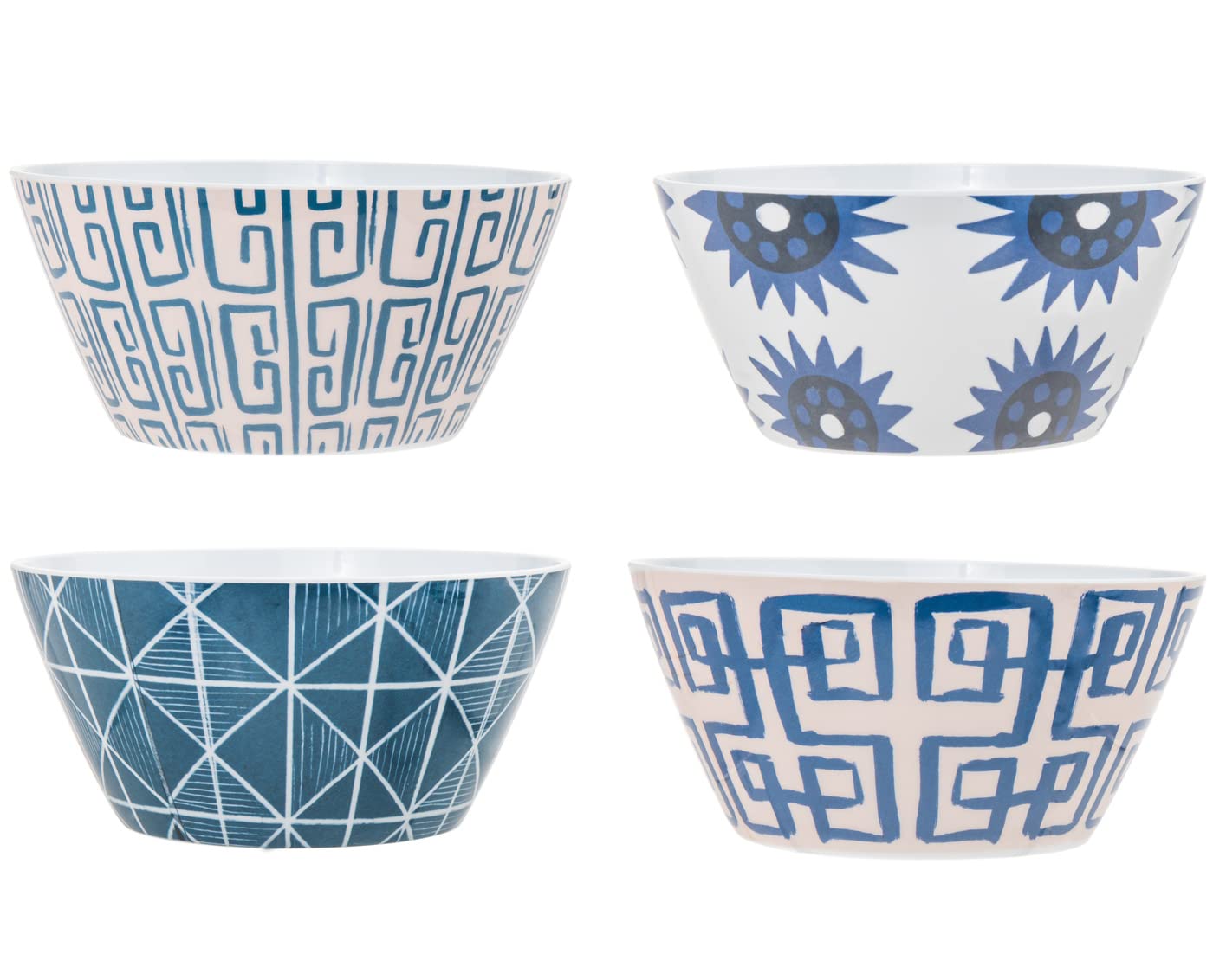 Godinger Soup Cereal Dessert Bowl Melamine Shatter Resistant Plate Greecian Blue - 6Inch