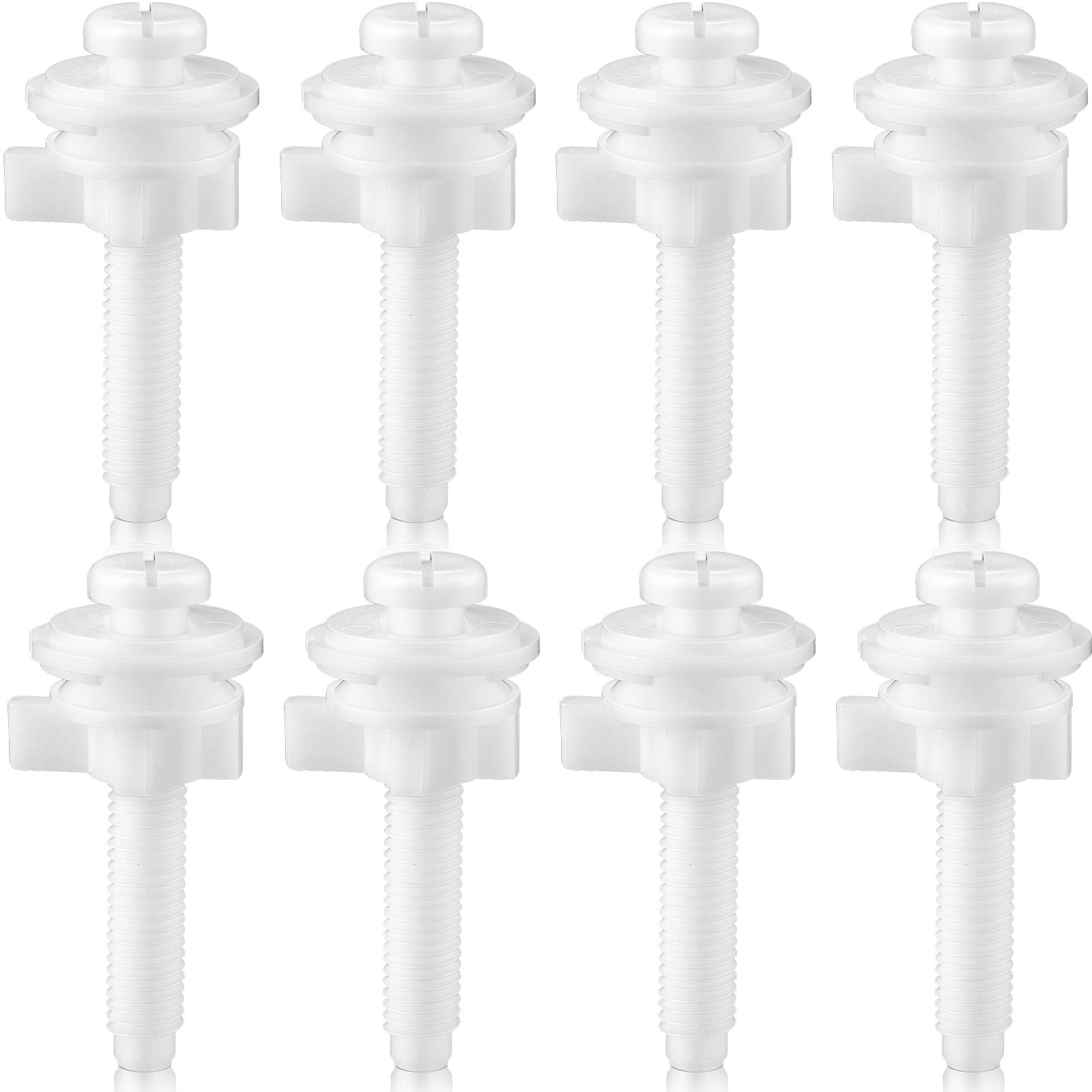 Jetec 8 Pieces Toilet Seat Screws Replacement Kit Plastic Toilet Seat Bolts Toilet Seat Hinge Bolt Screws With Plastic Nuts And
