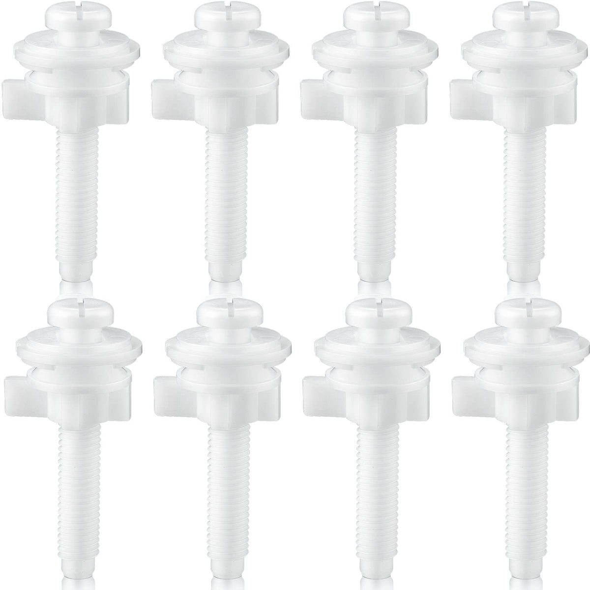 Jetec 8 Pieces Toilet Seat Screws Replacement Kit Plastic Toilet Seat Bolts Toilet Seat Hinge Bolt Screws With Plastic Nuts And