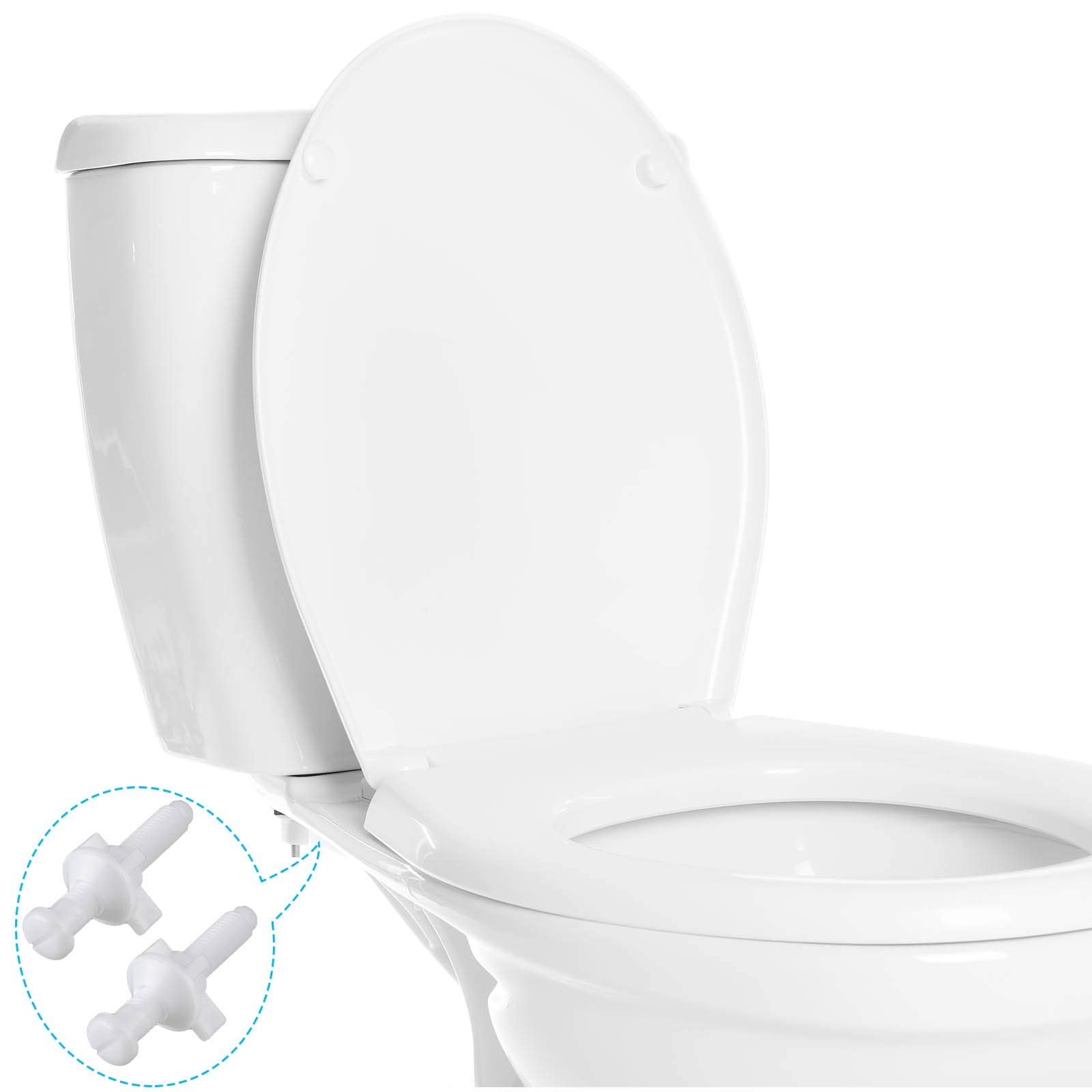 Jetec 4 Pieces Toilet Seat Screws Replacement Kit Plastic Toilet Seat Bolts Toilet Seat Hinge Bolt Screws With Plastic Nuts And
