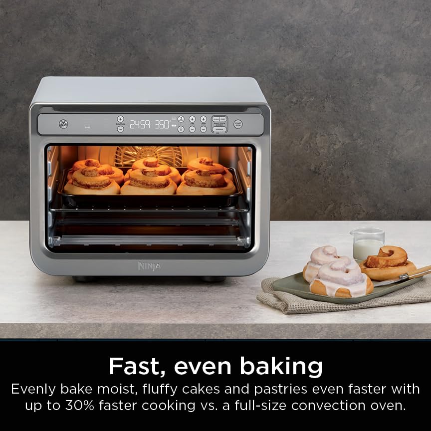 Ninja 10-in-1 Air Fry Digital Countertop Oven with Pro Cook Thermometer, Stainless Steel, Model DT551, 1800 Watts