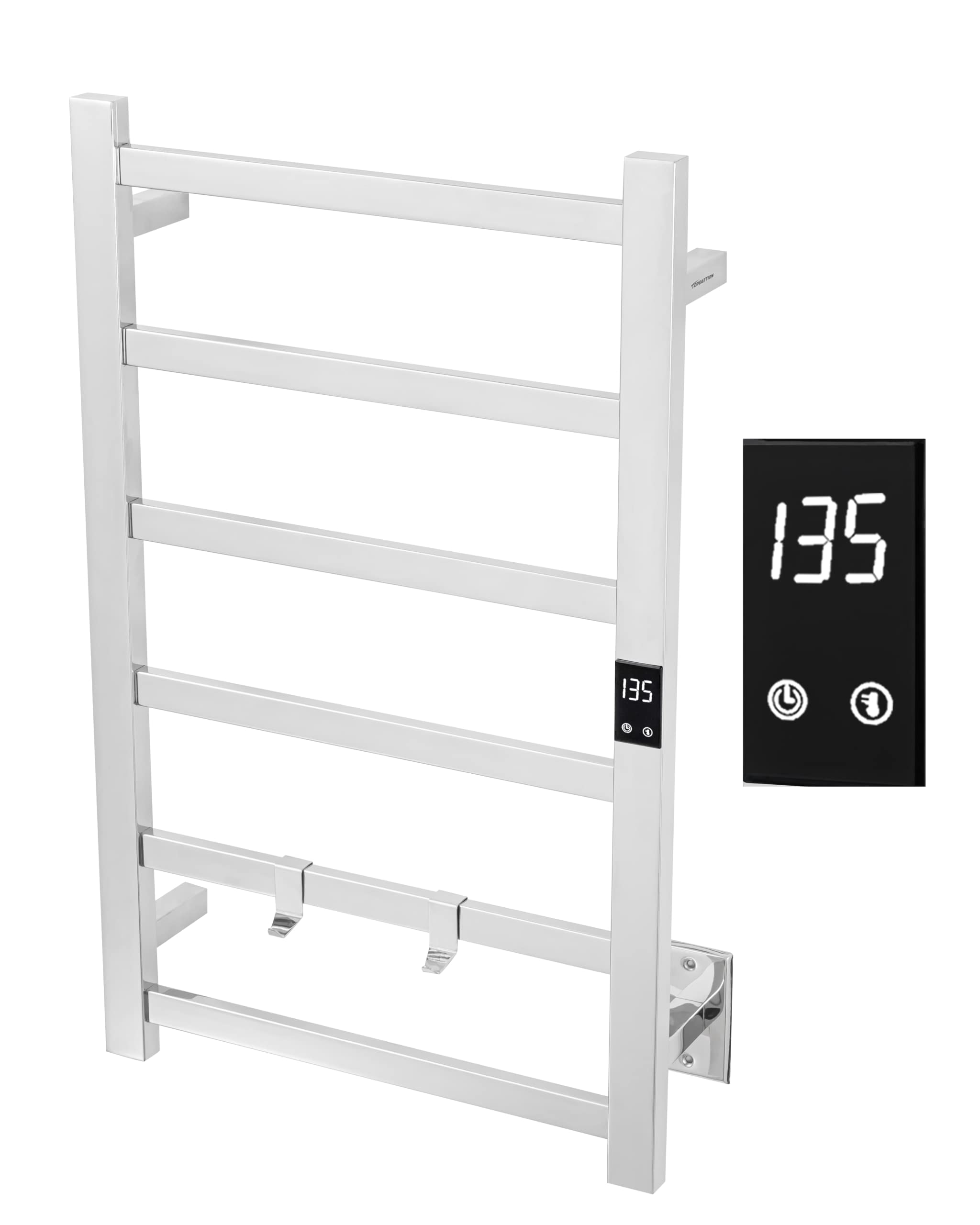 Topdattion Electric Towel Warmer | Super Thin | with Timer & Temperature Multi-Level Adjustments | Hardwired & Plug-in | 6 Bar P