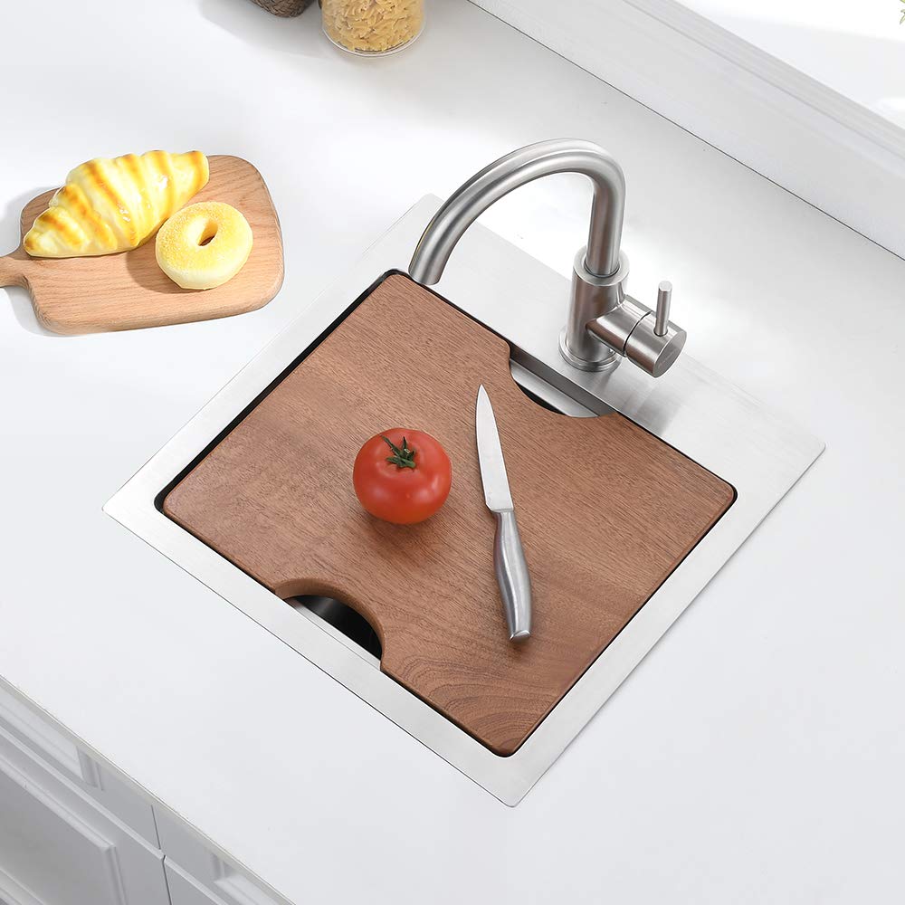 15 Inch Drop In Bar Sink Workstation-Somrxo 15  15 Bar Sink Drop In Workstation Sink Small Kitchen Sink 16 Gauge Stainless Steel
