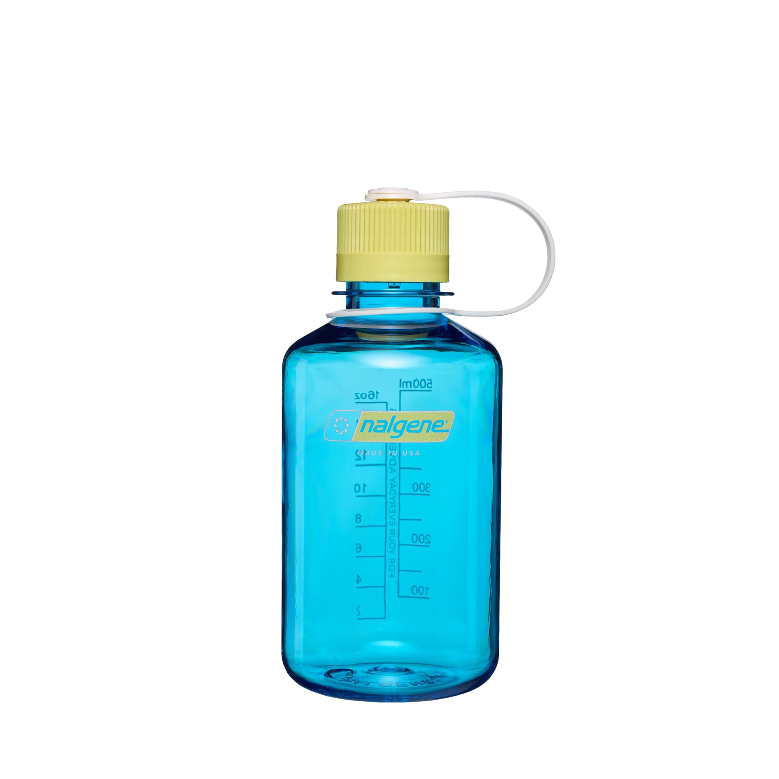 Nalgene 16 oz Narrow Mouth Water Bottle | Slim Cup Holder Size, BPA-Free, Durable Leak Proof Travel Bottle - Thrill & Motion, Bl