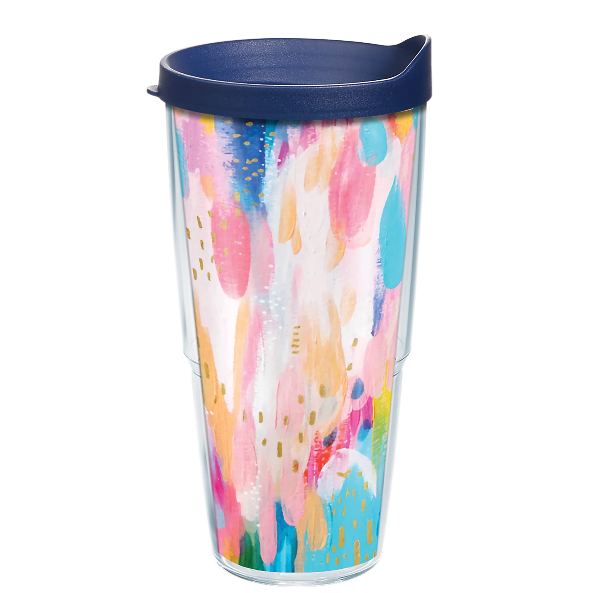 Tervis Ettavee Bright Brushstrokes Made In Usa Double Walled Insulated Tumbler Travel Cup Keeps Drinks Cold & Hot, 24Oz, Classic