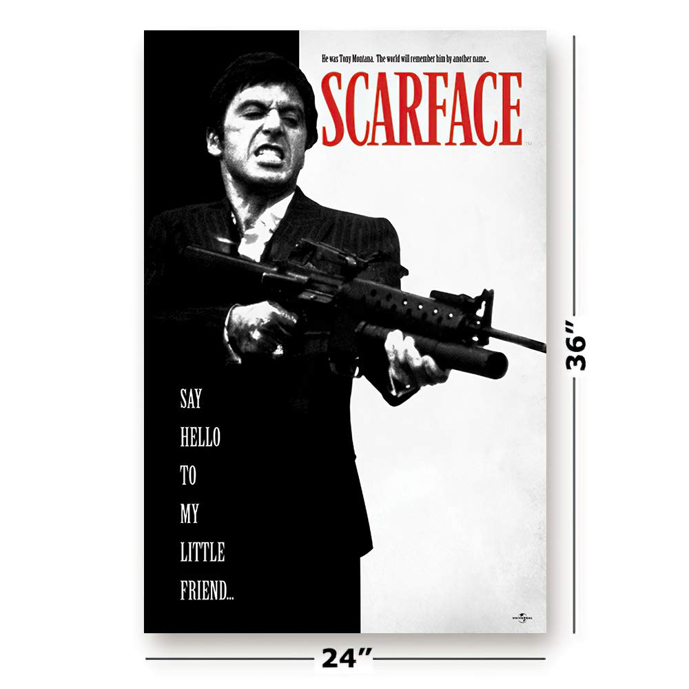 POSTER STOP ONLINE Scarface - Movie Poster Set (Regular Style & Say Hello To My Little Friend) (Size 24 x 36 each)