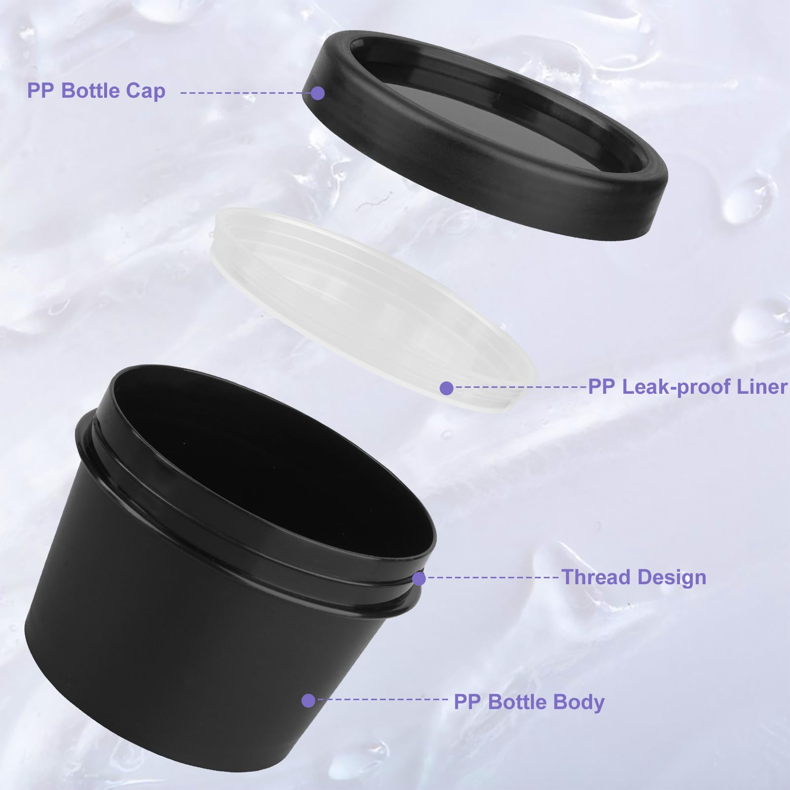 Wowang Travel Containers For Toiletries 3.4Oz 9 Pack Tsa Approved Plastic Cream Jars Wide-Mouth Cosmetic Pot Jars With Lids Leak