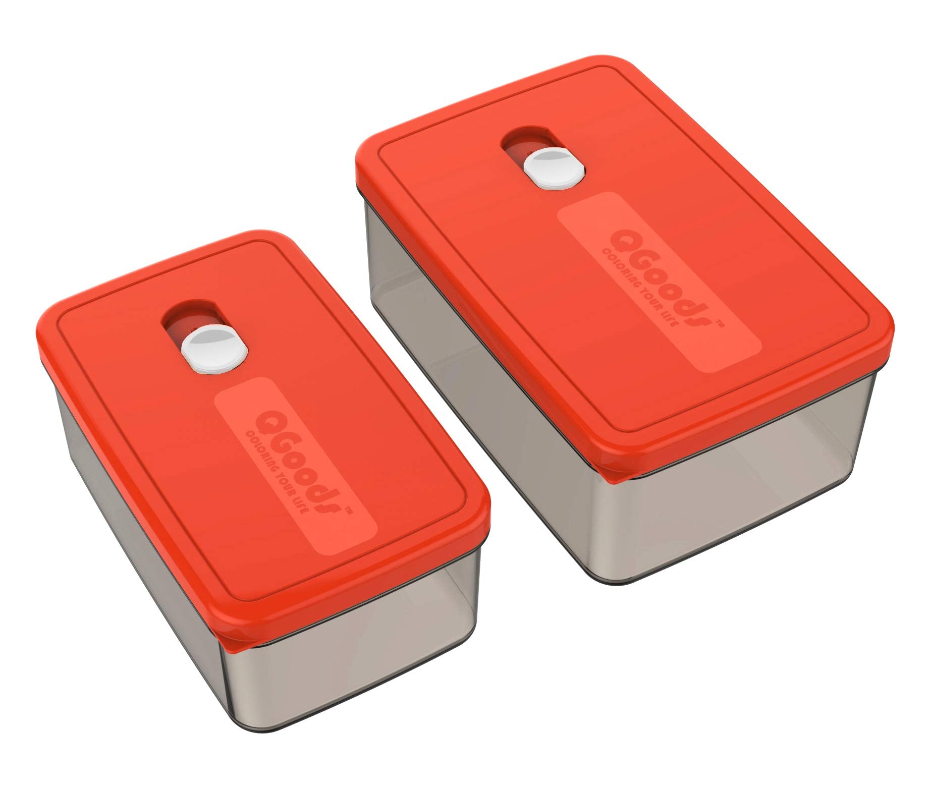 Qg 68 & 40Oz Rectangular Plastic Food Storage Containers With Lids Bpa Free - 2 Pieces Red
