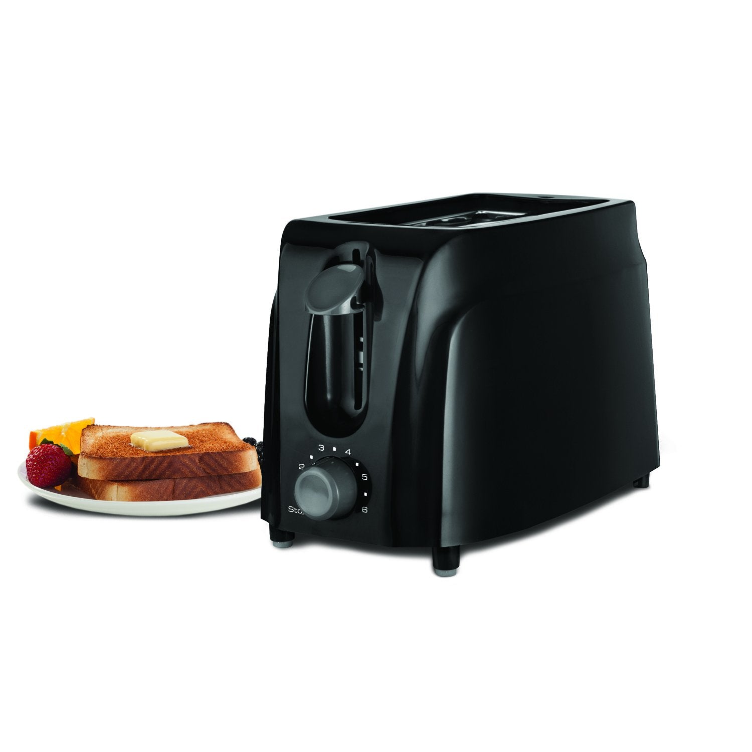 Brentwood TS-260B Cool Touch 2-Slice Toaster, Black, Plastic, Compact Design