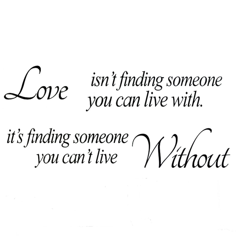Black 22 X 10 Love Without Quote Wall Sticker Paper Quote Decal Art Dacor