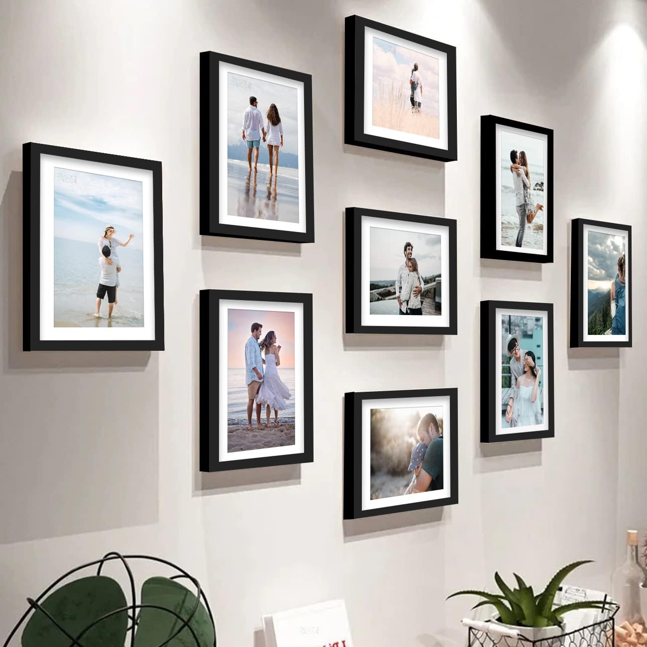 Stuthi Arts Wall-Mounted Photo Frame Set, Multiple Frames For Family Memories, Set Of 9 Picture Frames, 6X8 Inch (Black)