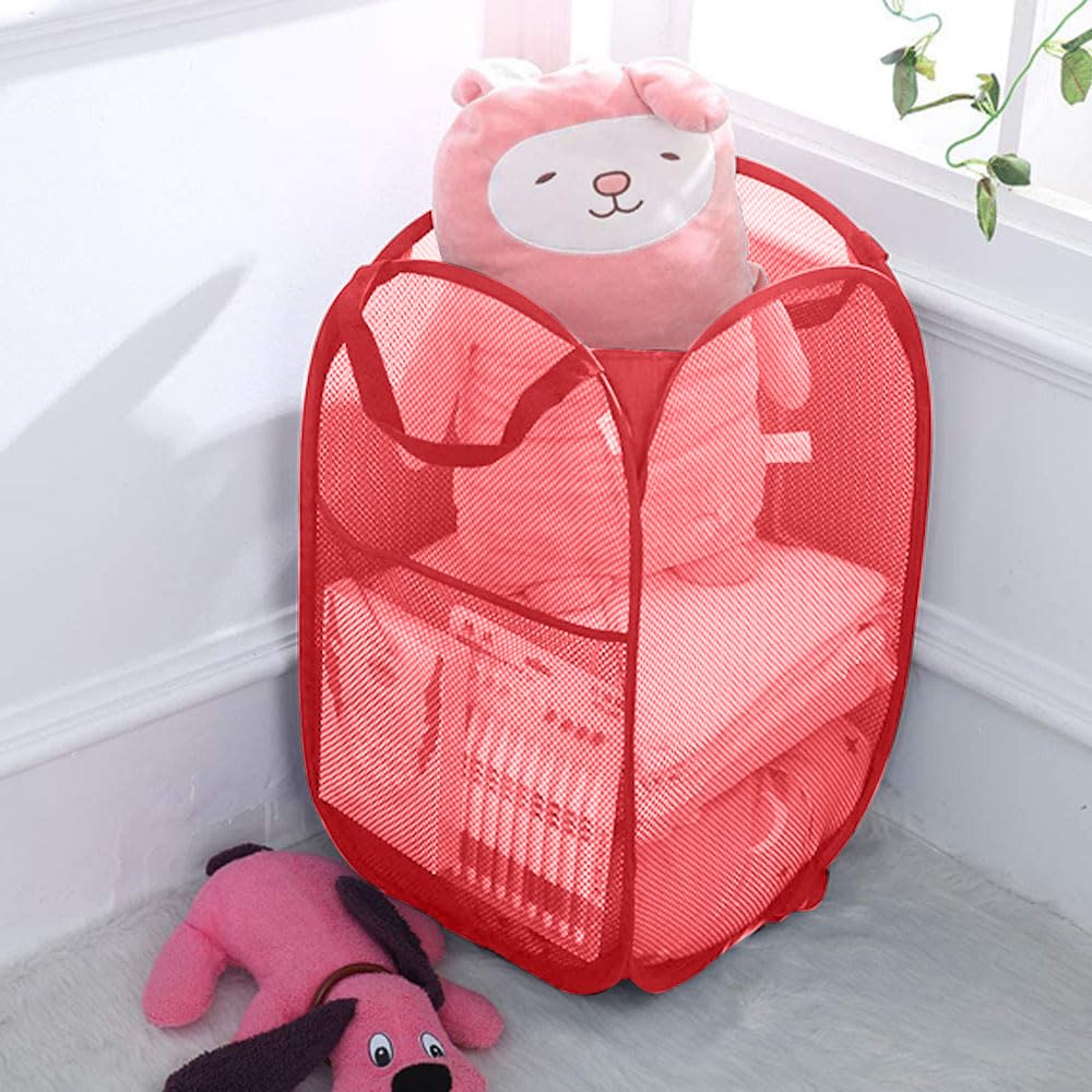 Bud Pop Up Laundry Hamper, Collapsible Mesh Laundry Basket For Storage, Portable Foldable Clothes Hamper Storage Bin For Kids Ro