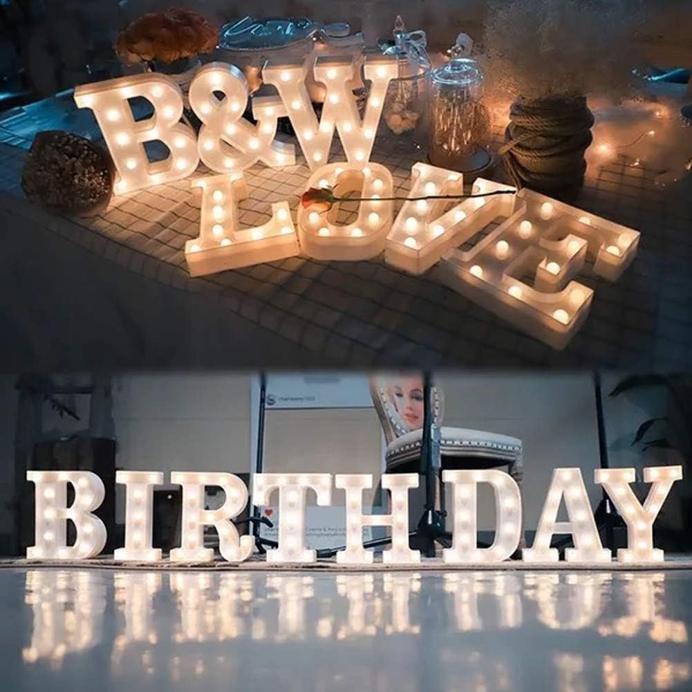 MUMUXI Marquee Light Up Letters Battery Powered LED Alphabet Lights for Party Wedding Birthday Christmas Home Bar Decoration Lig