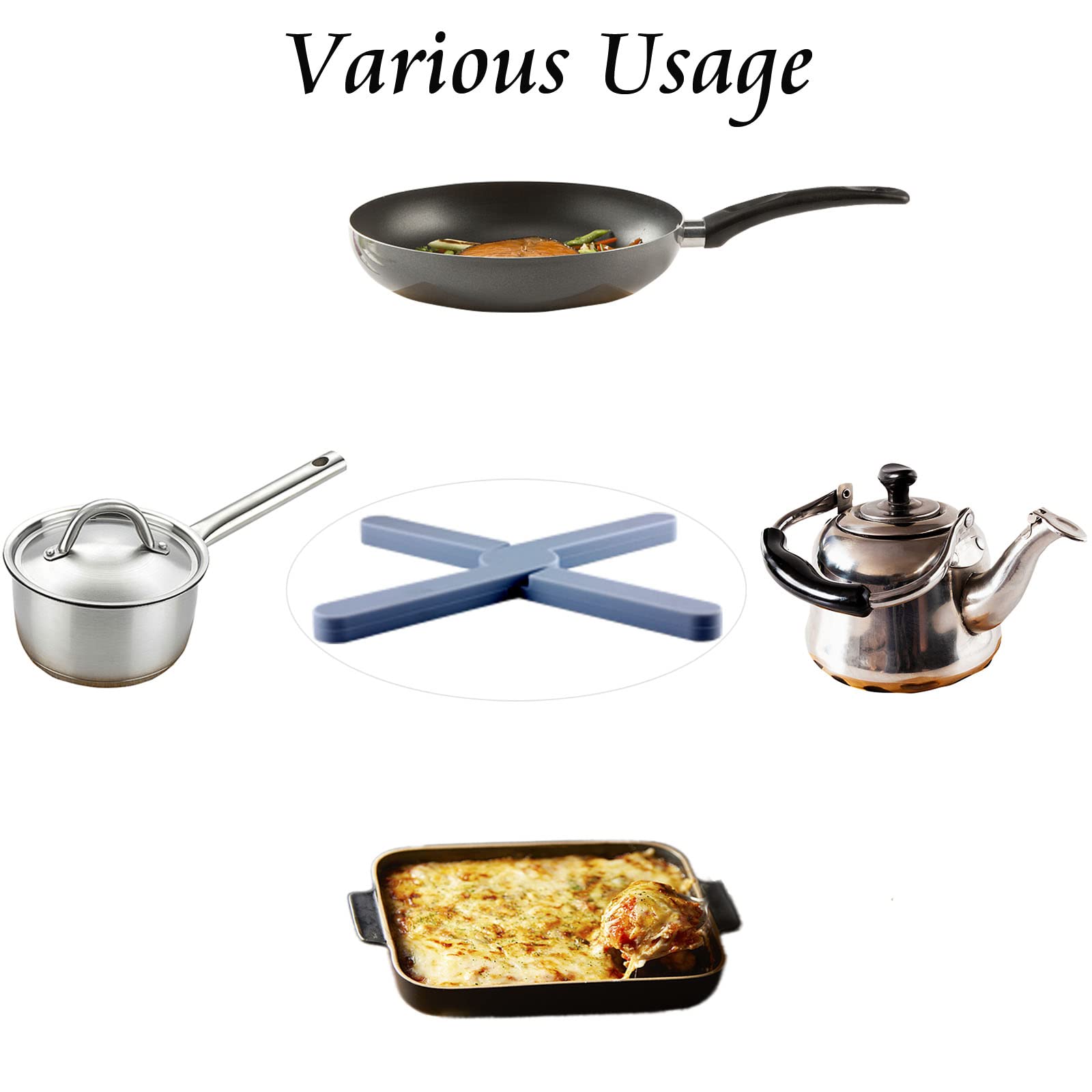 Trivet For Hot Pots And Pans 3 Pieces Cross Silicone Foldable Large Trivets For Hot Dishes And Iron, Trivet Set