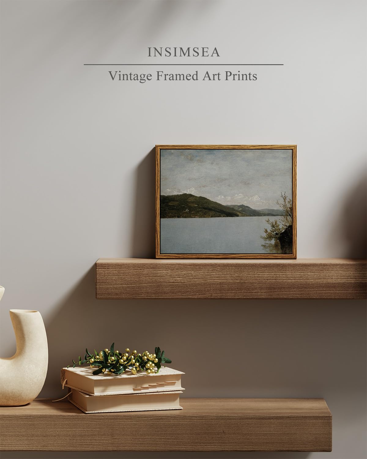 Insimsea Framed Canvas Wall Art Vintage Decor, Vintage Room Decor, Classical Landscape Oil Paintings For Wall Decorations, Canva