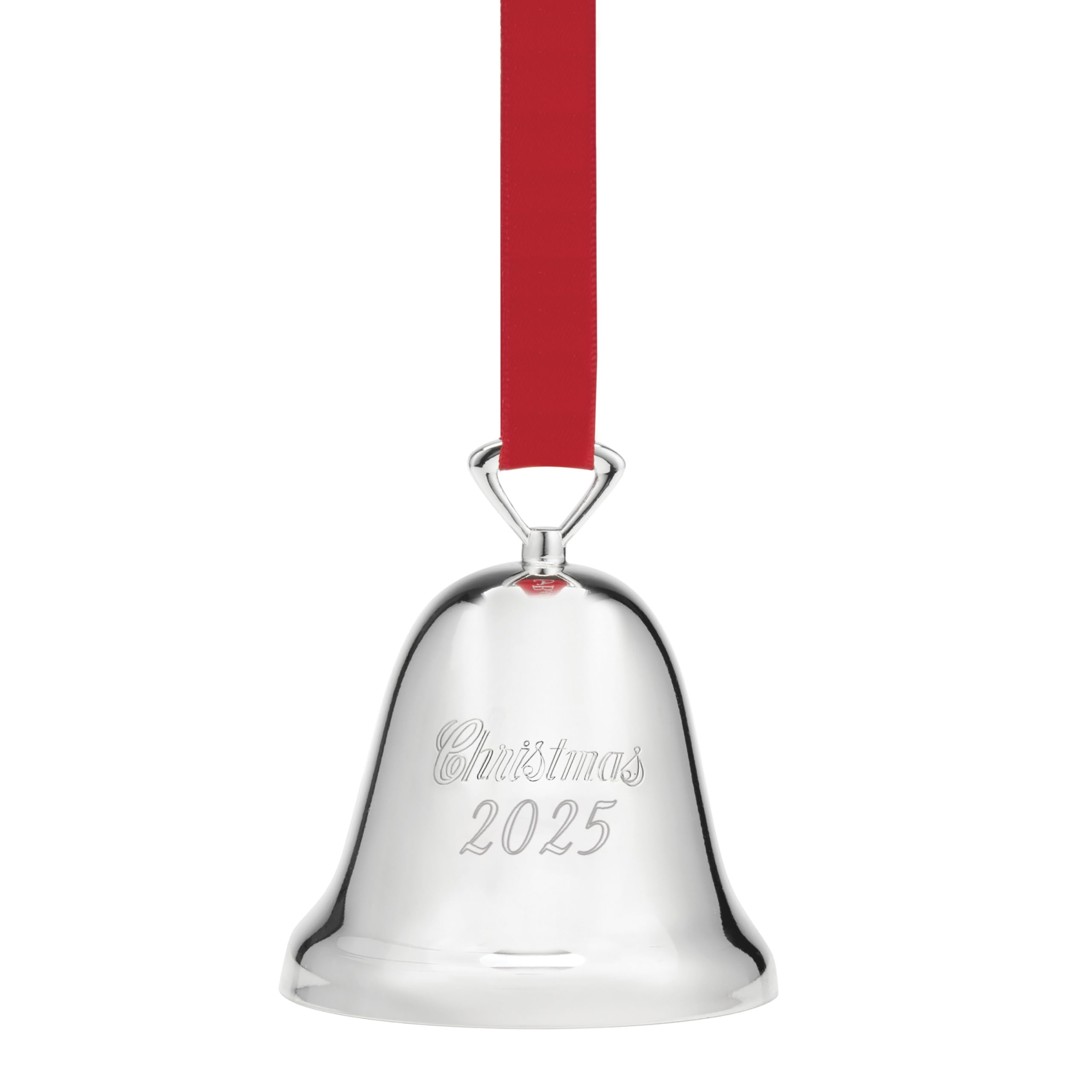 Reed And Barton Ornaments, 2025 Annual Christmas Bell Silverplate Ornament, Christmas Tree Decorations, Includes a Red Ribbon fo
