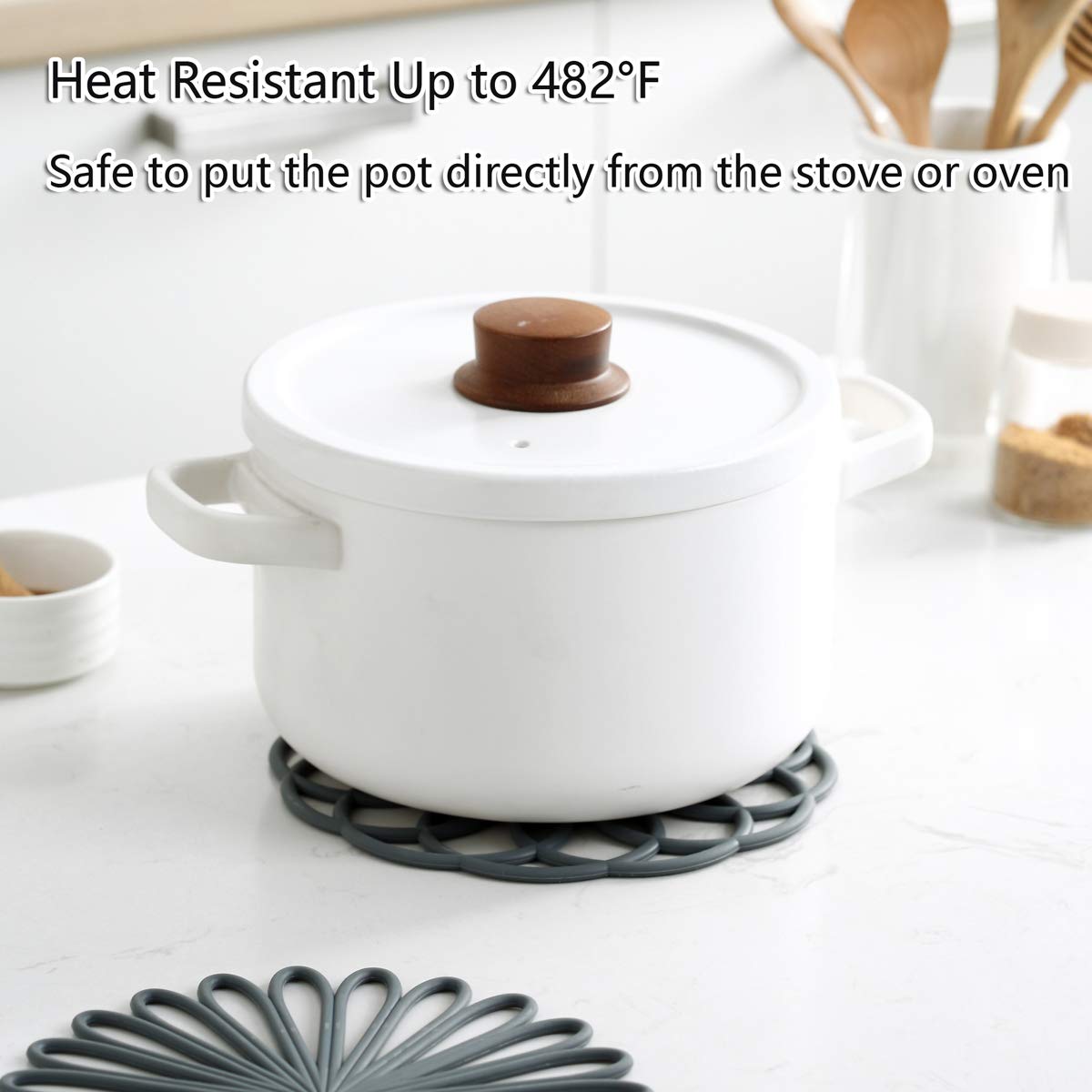 Set Of 3 Silicone Trivet Mat - Hot Pot Holder Hot Pads For Table & Countertop - Trivet For Hot Dishes - Non-Slip & Heat Resistan