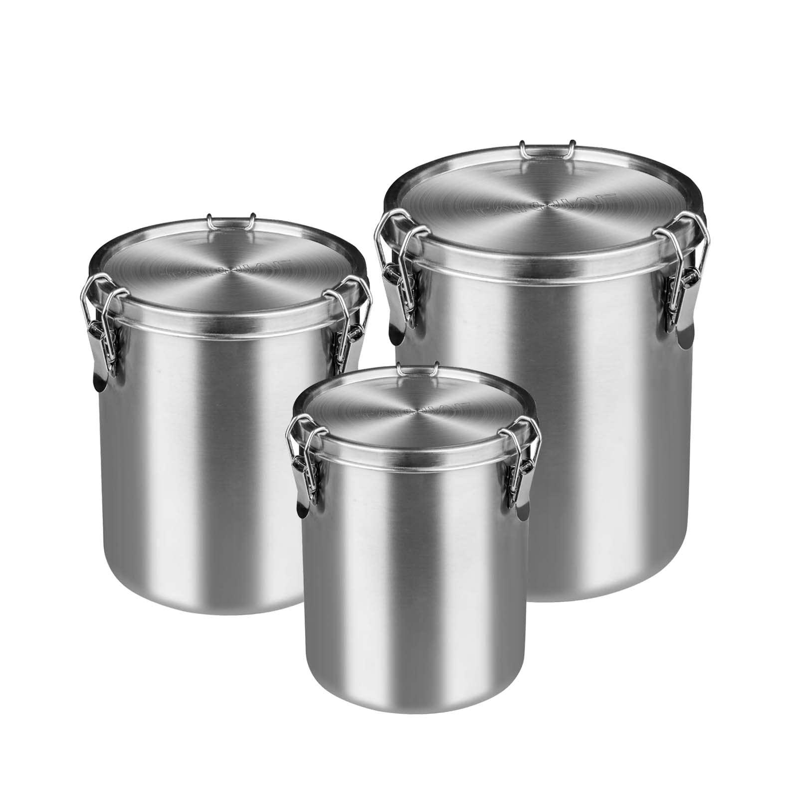 Tanjiae Compact Stainless Steel 100% Airtight Canisters Sets For Small Kitchens | Metal Food Storage Containers With Lids Sealed