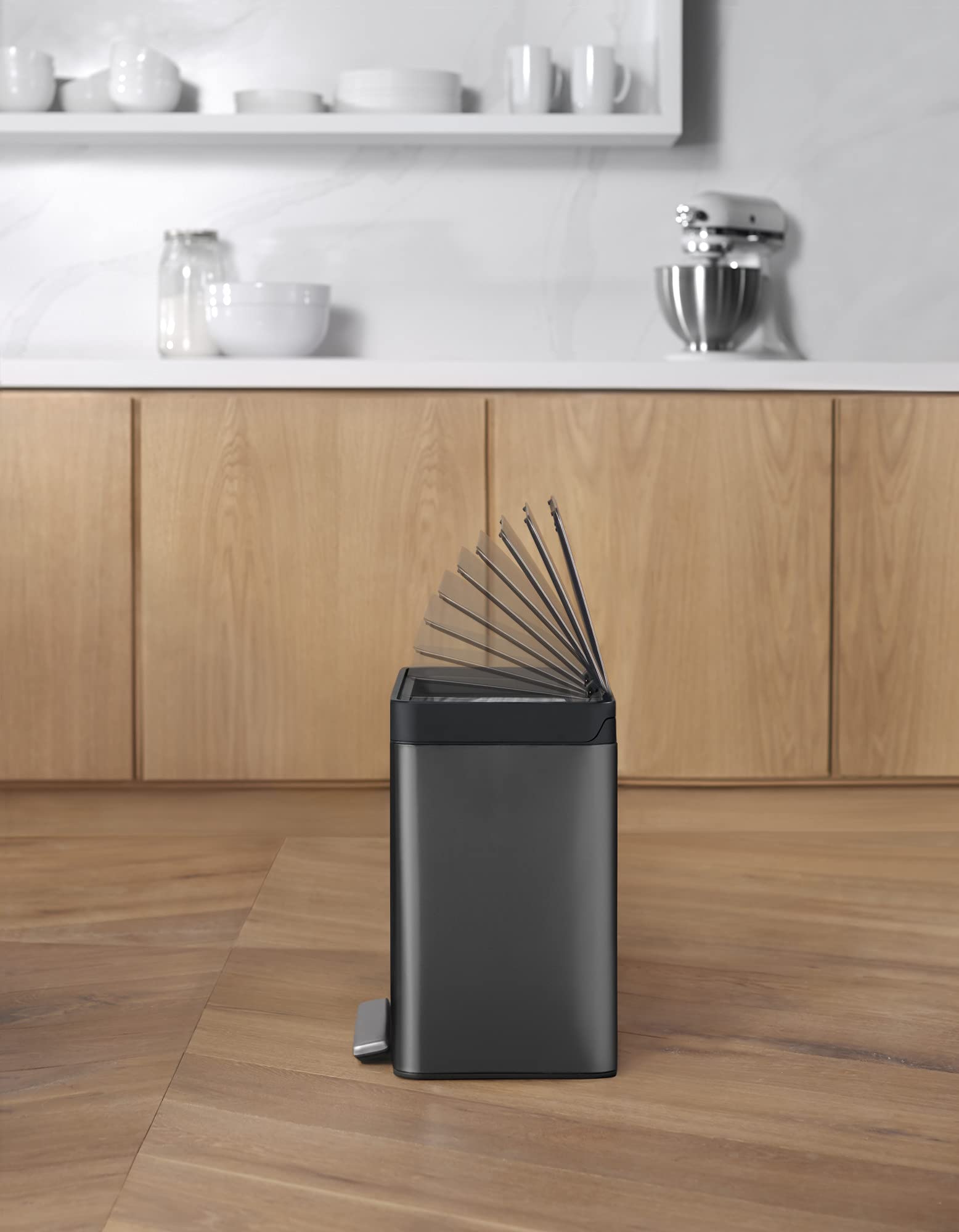 Kohler K-20942-Bst 8-Gallon Compact Black Stainless Step Trash Can, Black Stainless,Black Stainless Steel