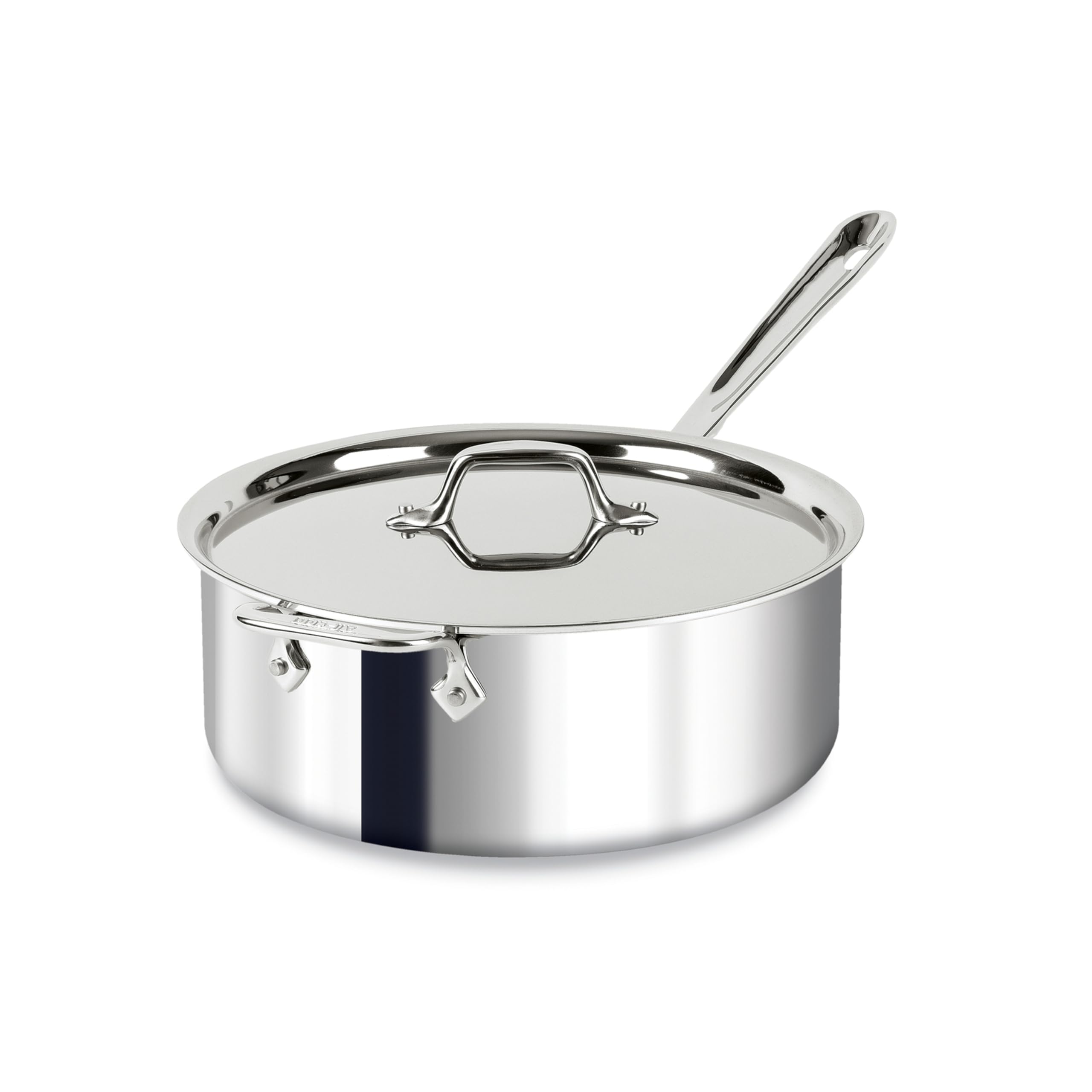 All-Clad 4206 Stainless Steel Tri-Ply Bonded Dishwasher Safe Deep Saute Pan With Lid / Cookware, 6-Quart, Silver