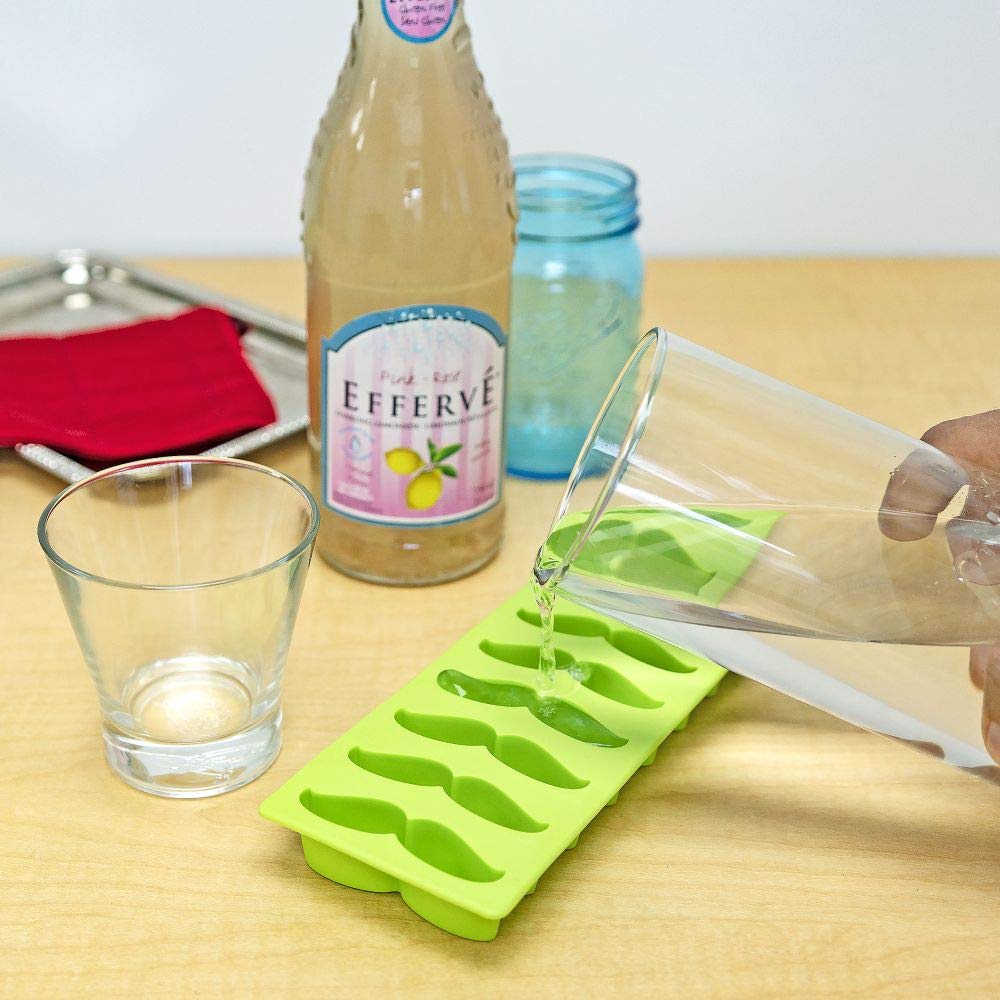 Mustache Ice Cube Tray - Fairly Odd Novelties - Funny Novelty Gag Facial Hair Mold Gift, 2 Pack