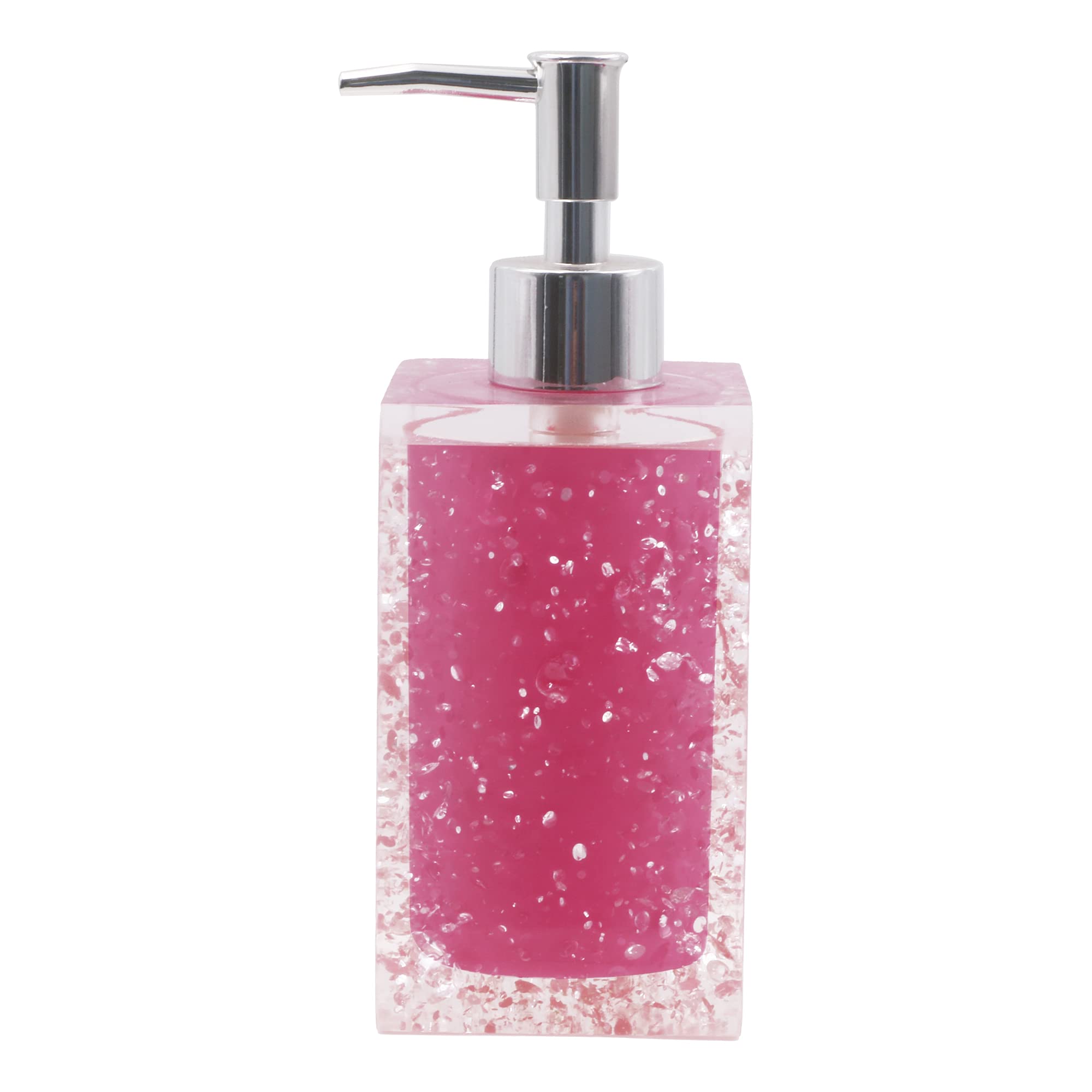 Luant Resin Soap Dish, Soap Dispenser, Toothbrush Holder & Tumbler Bathroom Accessory 5 Piece Set (Pink)