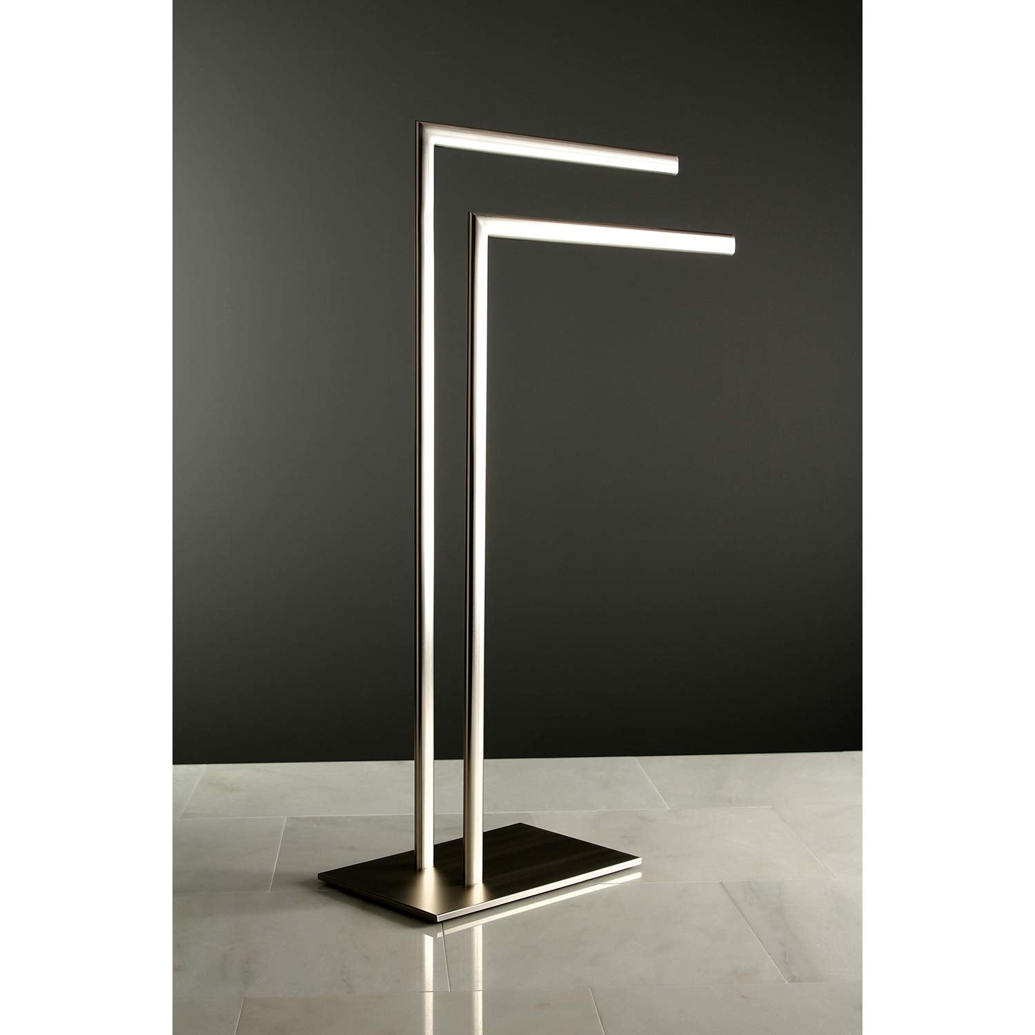 Kingston Brass Scc3098 Pedestal Dual Towel Rack, Brushed Nickel