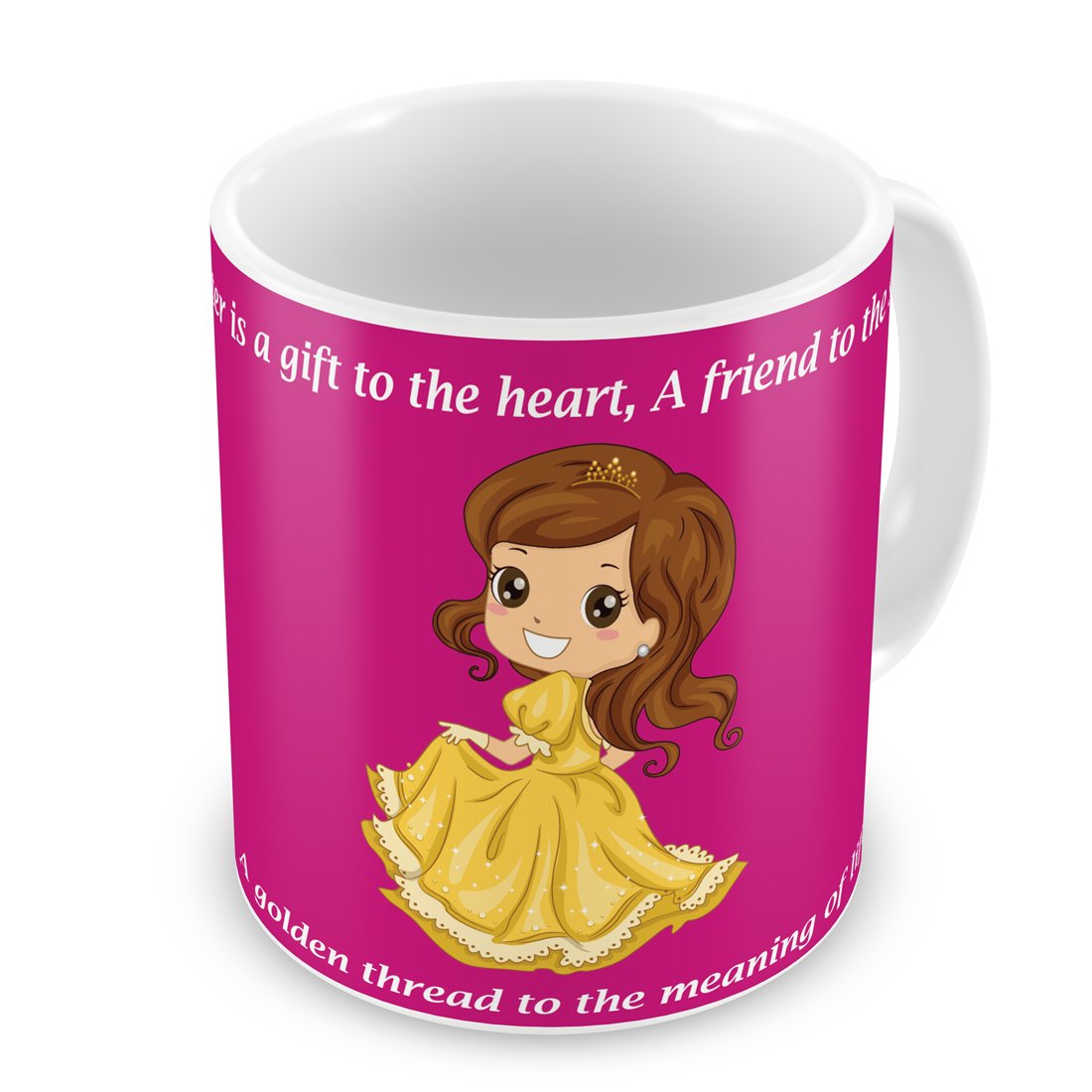 Indigifts Rakhi Gift for Sister My Golden Thread of Life Quote Coffee Mug 330 ml & Cushion Cover 12x12 inch with Filler - Raksha