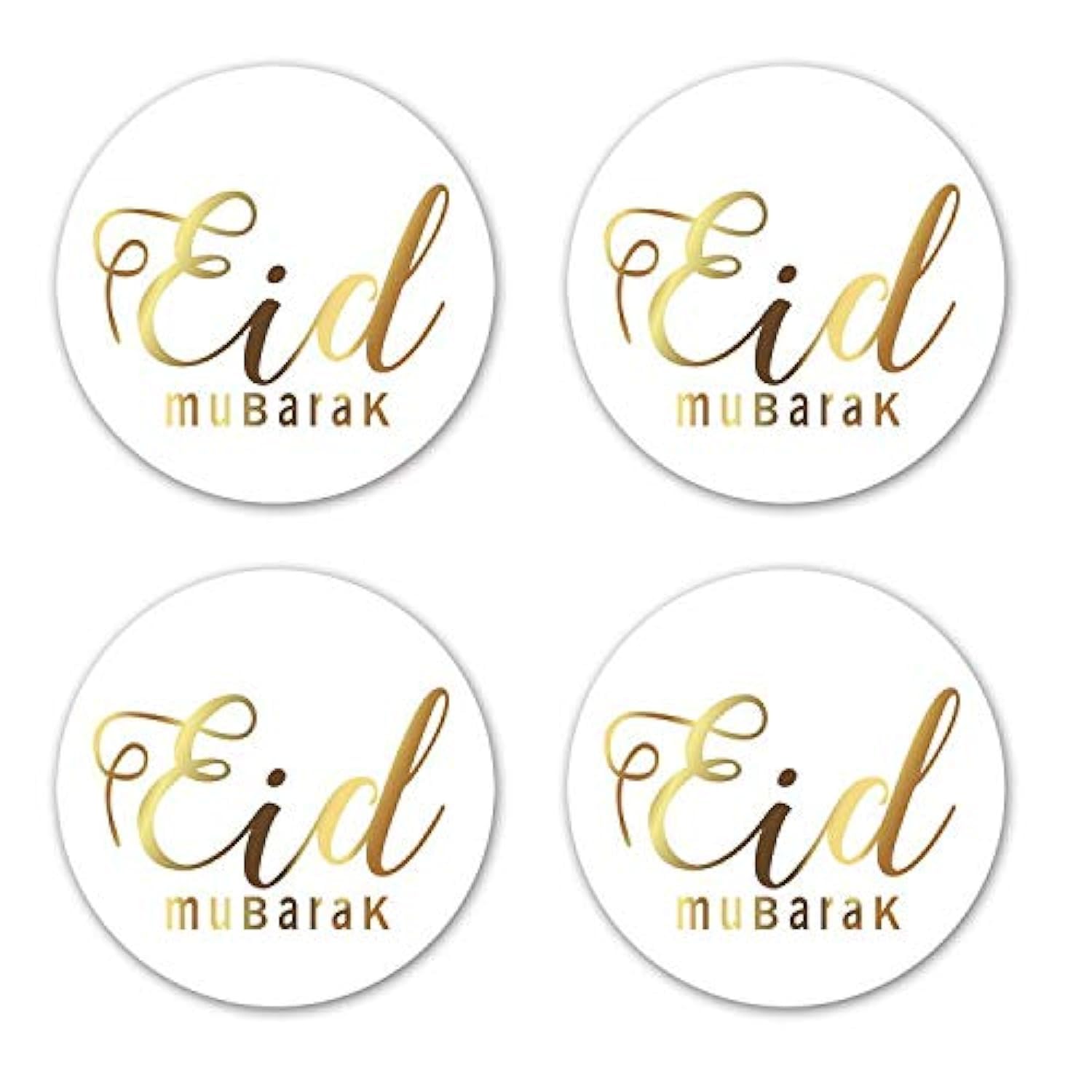 Swyoun 96Pcs Glitter Eid Mubarak Stickers Eid Party Supplies Ramadan Party Decorations