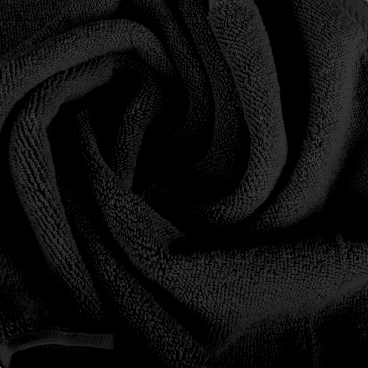 By Lora Terry Bath Towel Hand Towel And Wash Cloth Plush Towel For Bath Shower Black Set Of 8