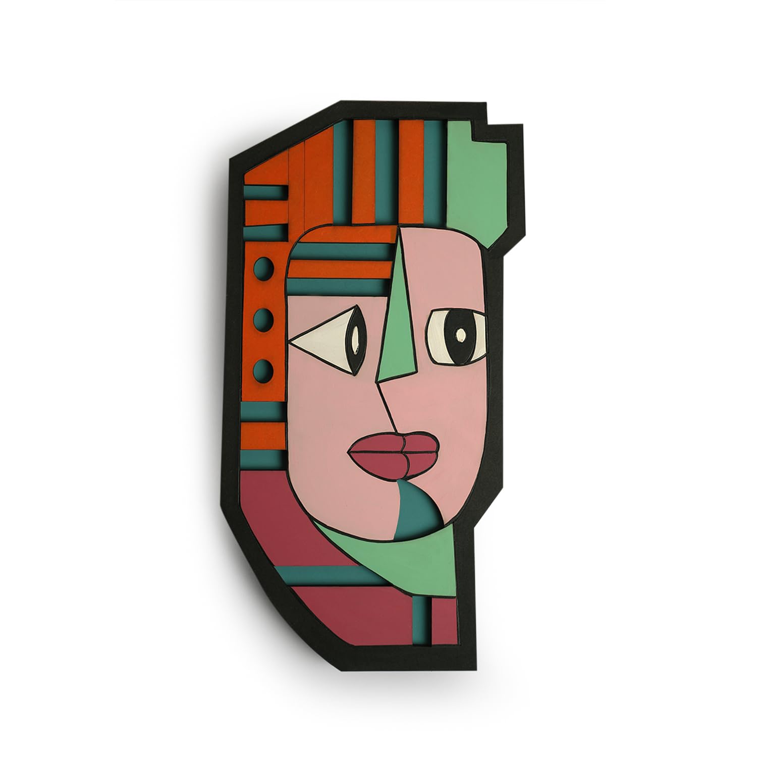 ExclusiveLane Tribal African Mystical Mask Wooden Wall Decor For Living Room Bedroom (13 Inch) | Hand-Painted Decorative Wall