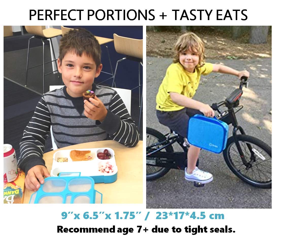 Bento-Box With Bag And Ice Pack Set. Lunch Boxes Snack Containers Kids Boys Girls Adults. 6 Compartments, Leakproof Portion Boxe