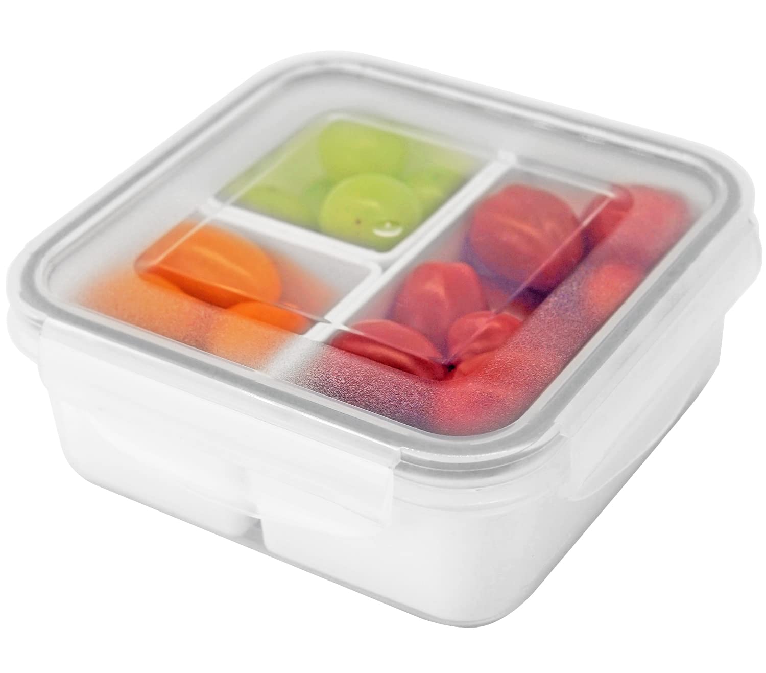 Carrotez Food Storage Containers, 3 Compartment Portion Control Container, Snack Container For Adults, Microwave Safe, Bpa Free,