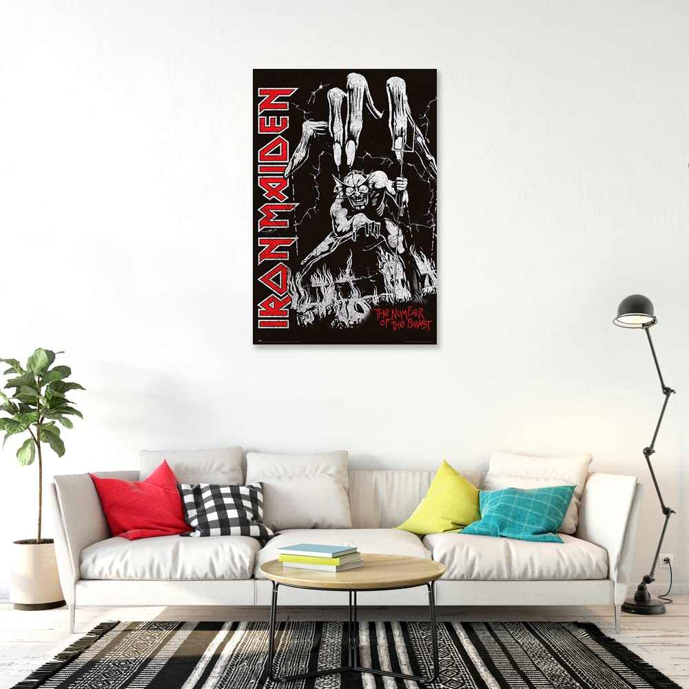 Iron Maiden - Music Poster (Number Of The Beast - Album Cover) (Size: 24'' X 36'')
