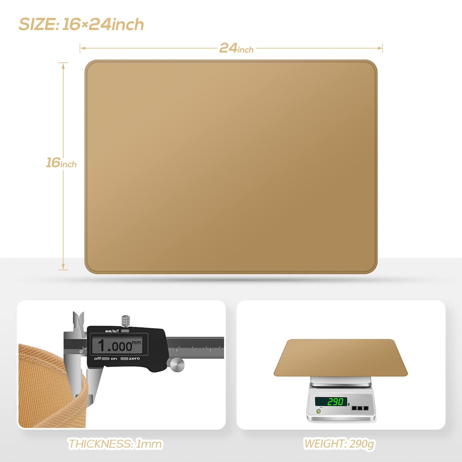 Flasld Heat Resistant Mat For Air Fryer Site On, Fireproof Silicone Mats For Kitchen Counter, Countertop Protector, No-Slip And