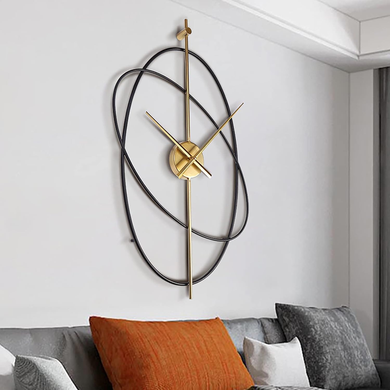 Craft2Lance Metal Analog Wall Clock Decor Art Sculpture | 24 Inches (60 Cm), Black Finish | Stylish Statement Piece For Home, Of