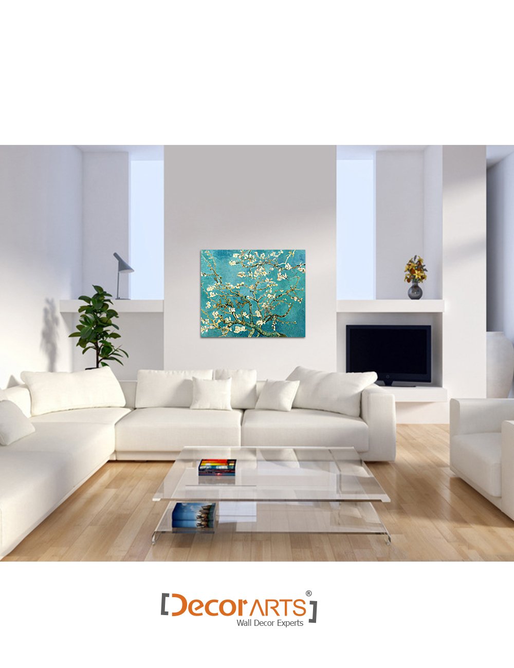 Decorarts - Almond Blossom Tree By Vincent Van Gogh. Oil Painting Reproduction. Giclee Print On Canvas. Ready To Hang Wall Art F