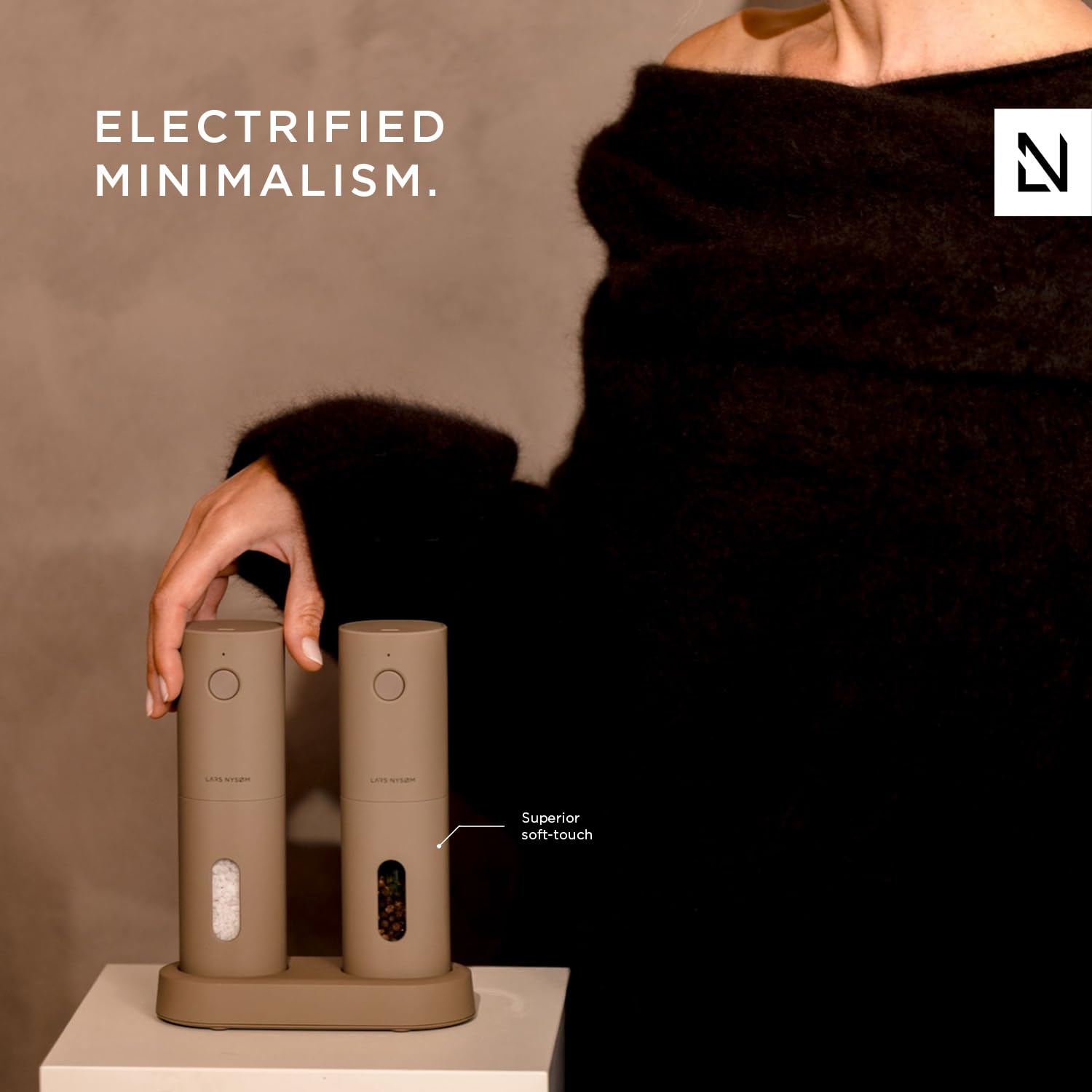 Lars Nysm Electric Salt And Pepper Grinder Set I Automatic Salt And Pepper Mills With Adjustable Ceramic Grinder I Usb Rechargea