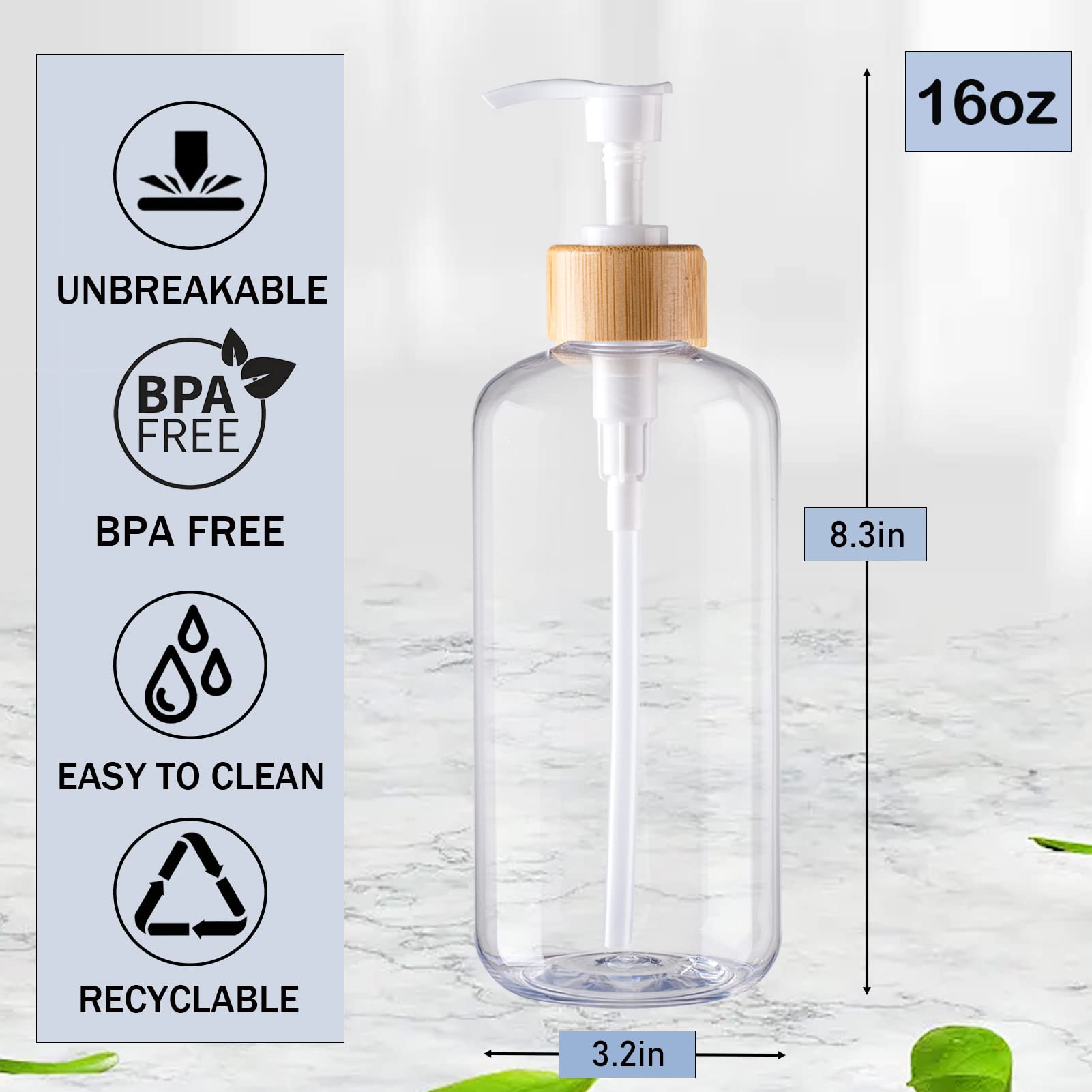 Clear Soap Dispenser Set 16Oz Plastic Soap Dispenser Hand And Dish Soap Dispenser For Kitchen Refillable Soap Lotion Dispenser F