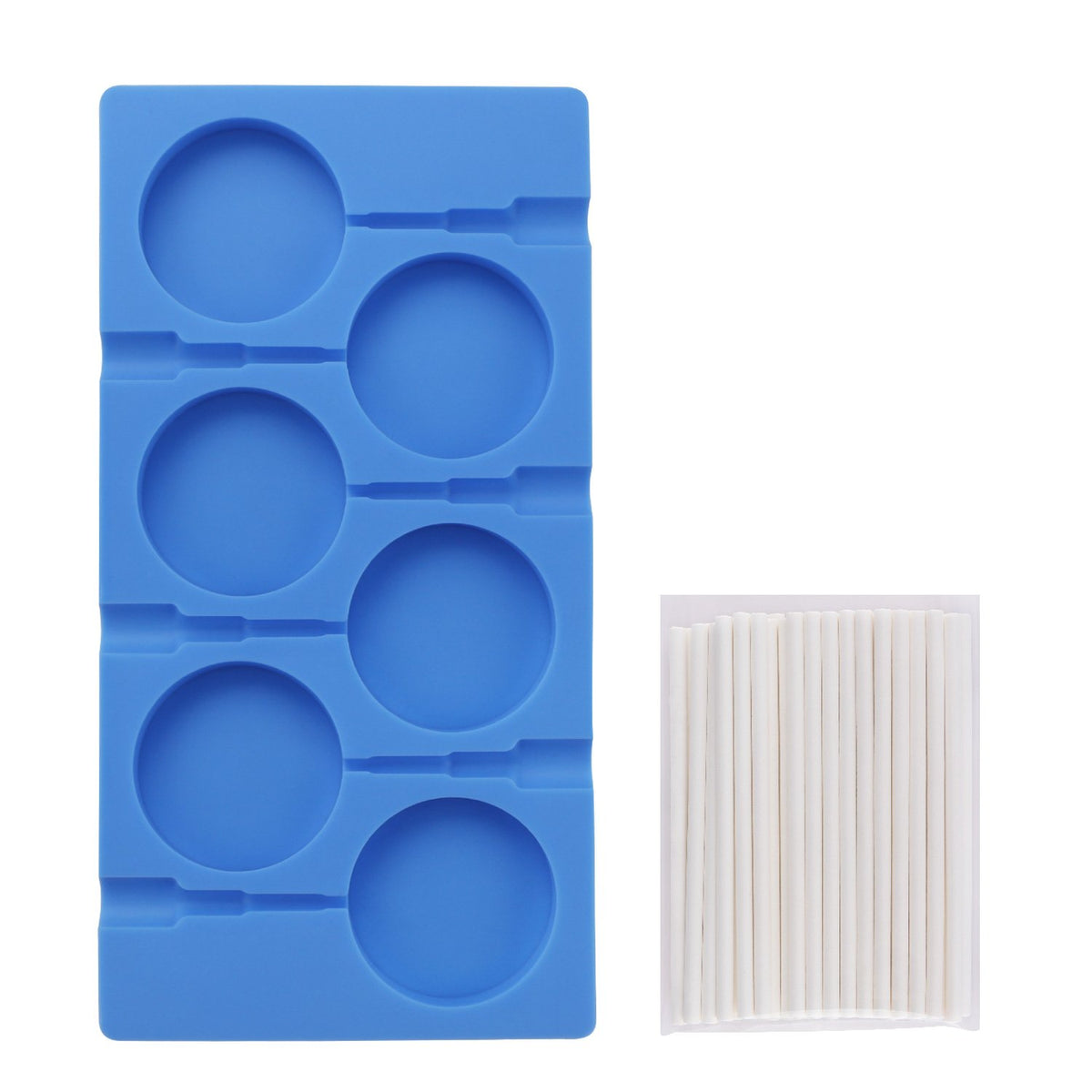 Beasea Large Lollipop Mold, 6 Cavity Silicone Lollipop Molds, Sucker Molds Hard Candy Molds For Chocolate Candy Ice Lollipop Bal