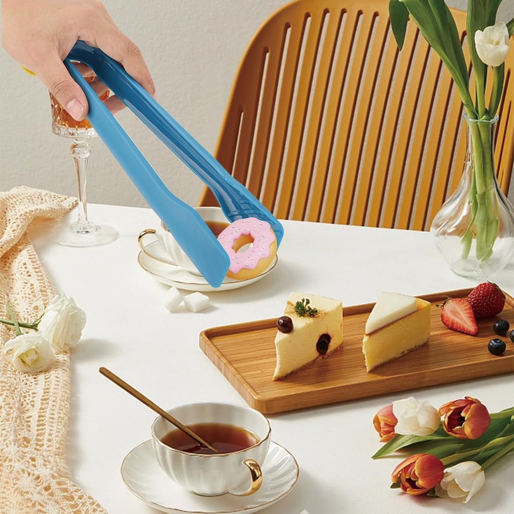3 Sizes Toaster Tongs, Blue Multifunctional Bread Clip Anti Slip Food Clamps Heat Resistant Kitchen Baking Tools Space Saving Mo