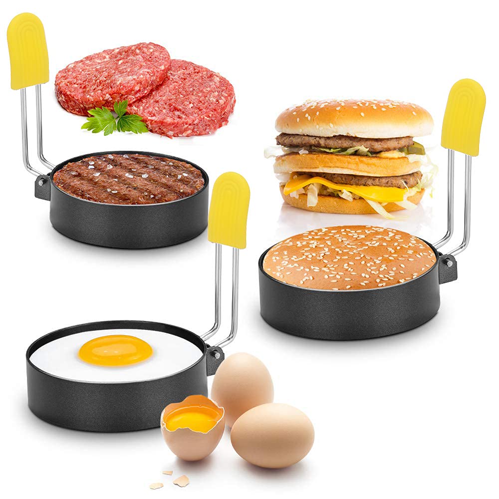 2 Pack Round Egg Rings For Frying Eggs And English Muffins, Nonstick Circle Ring Mold For Cooking Breakfast Sandwich Burger