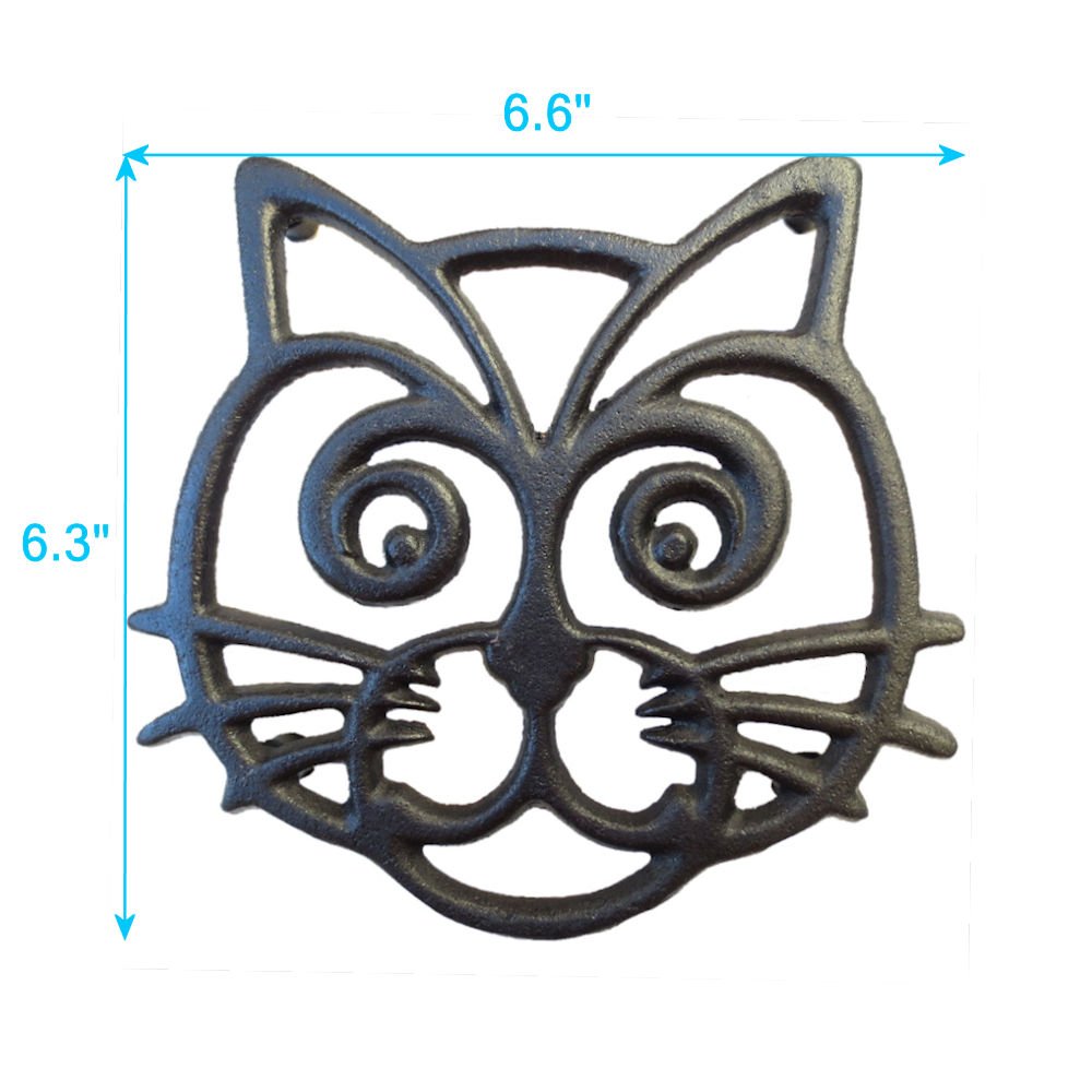 Cat Trivet - Black Cast Iron - For Kitchen & Dining Table - More Than One Makes A Set For Counter, Wall Art Or Decoration Access