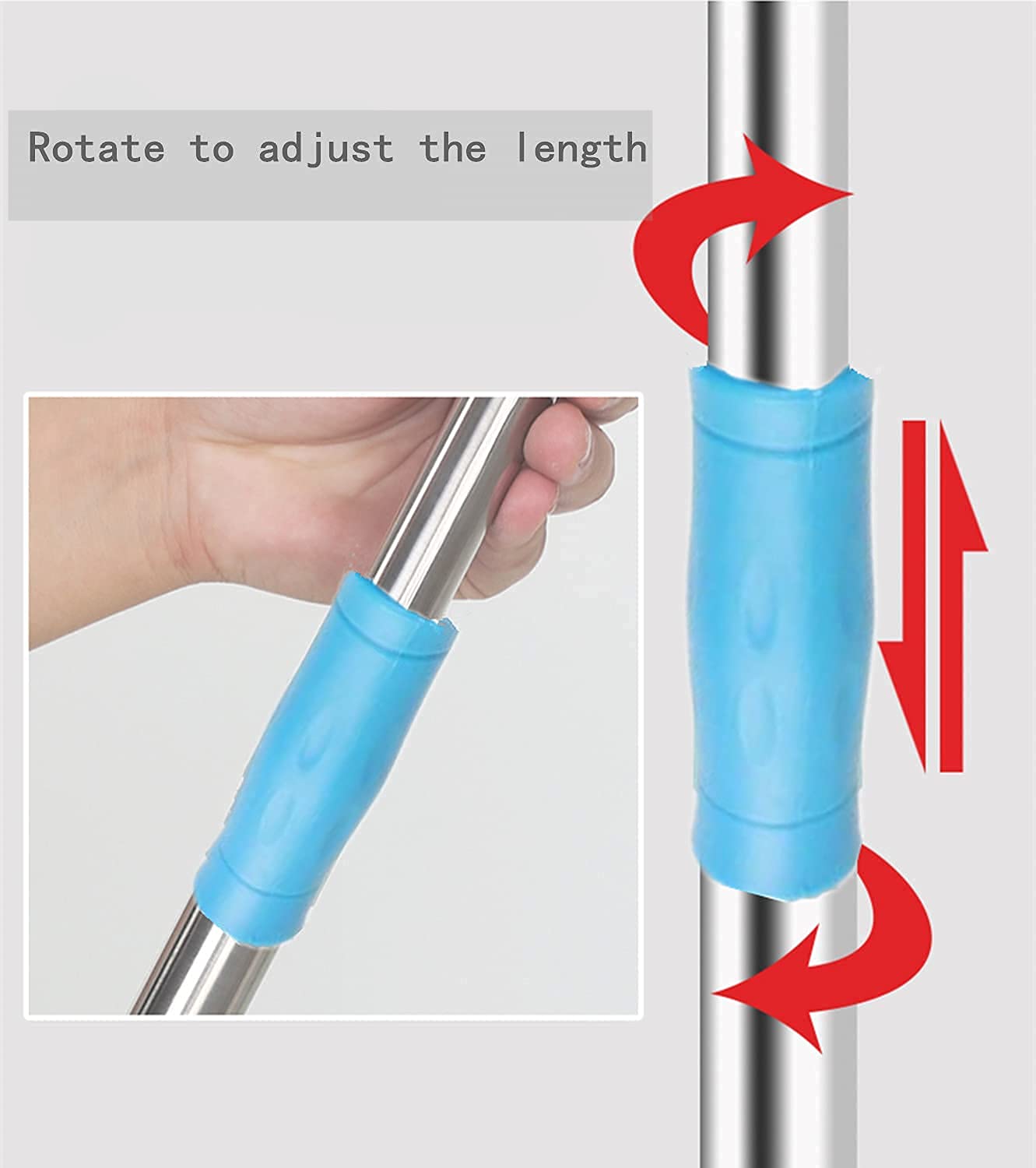 Extended Long Reach Stick Pole With Hook 45'' Reach Pole Hook Garment Pole For Closet Top,Curtain,High Area, Shelf