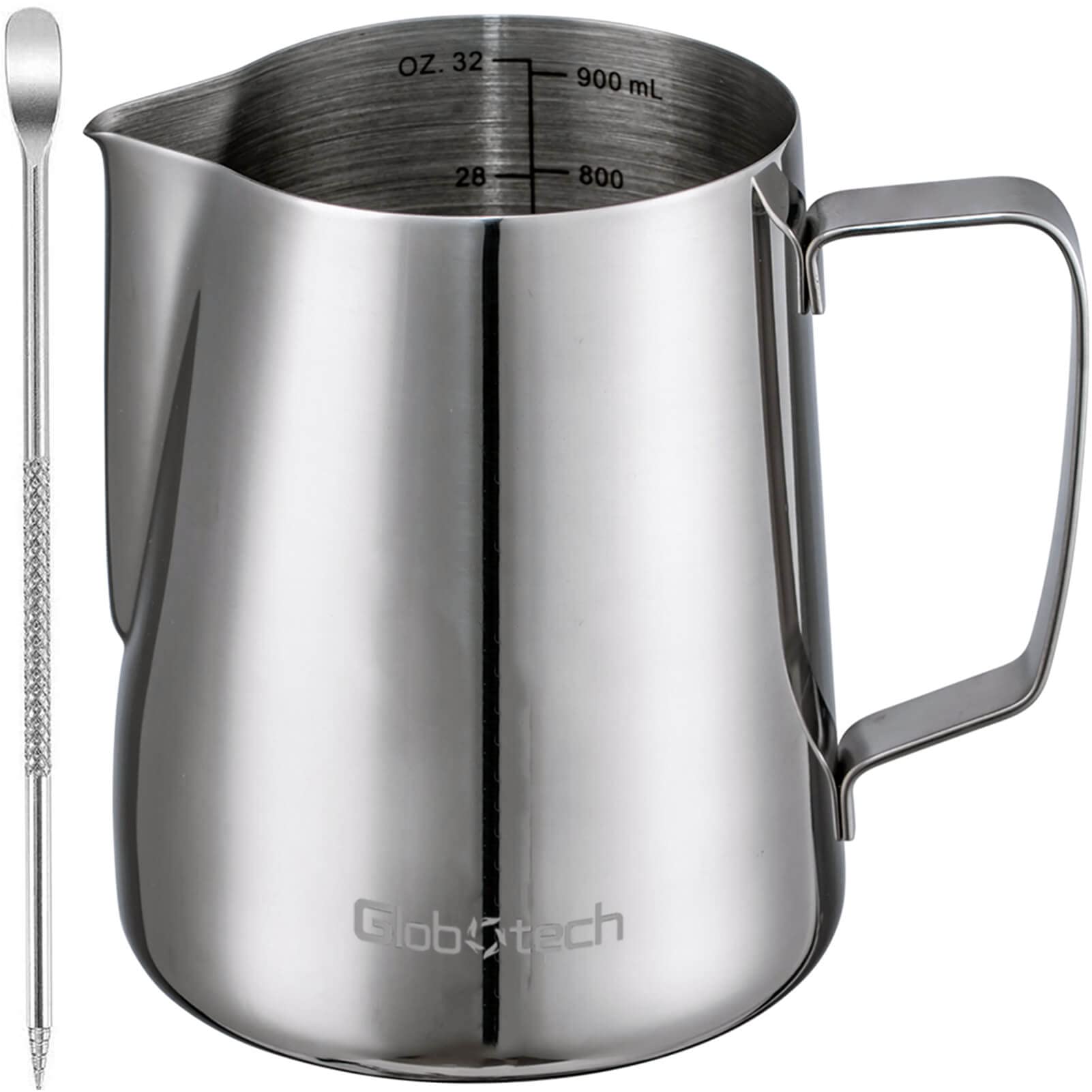 Espresso Steaming Pitcher Milk Frothing-Cup - Stainless Steel Cappuccino Coffee Steamer Jug Matcha Chai Hot Chocolate Cup 32 Oz