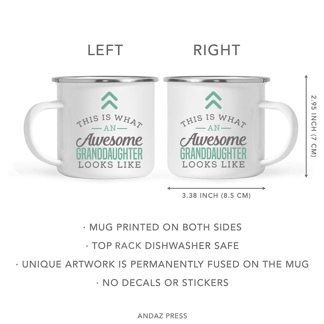 Andaz Press 11Oz. Stainless Steel Campfire Coffee Mug Gift, This Is What An Awesome Granddaughter Looks Like, 1-Pack, Birthday G