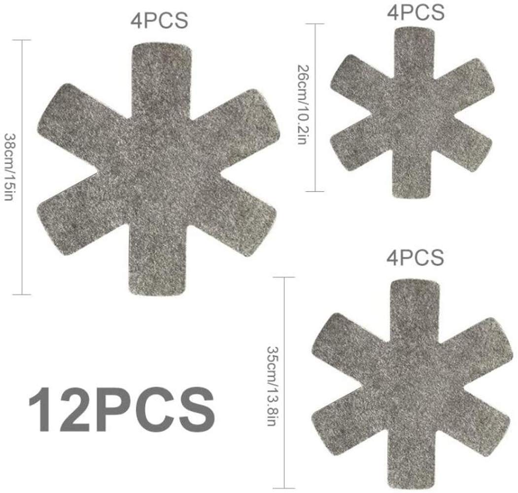Set Of 12 Pot And Pan Protectors Pot Dividers Pads Cookware Protector Set Anti-Slip Pan Separators Pads For Protecting And Separ